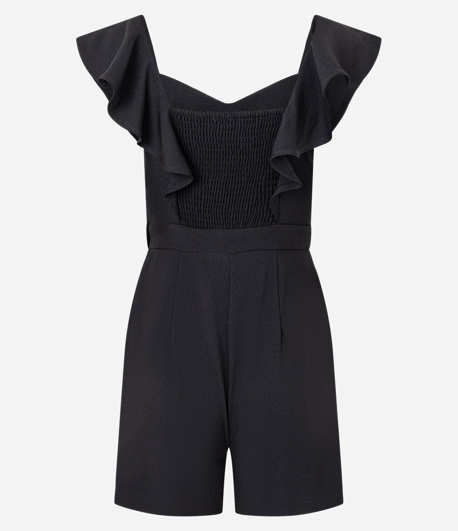 Macaquinho Alfaitado com Babados Preto 2