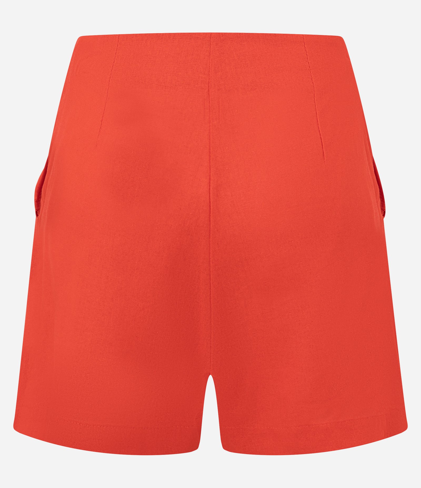 Short Saia em Viscolinho com Bolsos com Lapela Vermelho 7