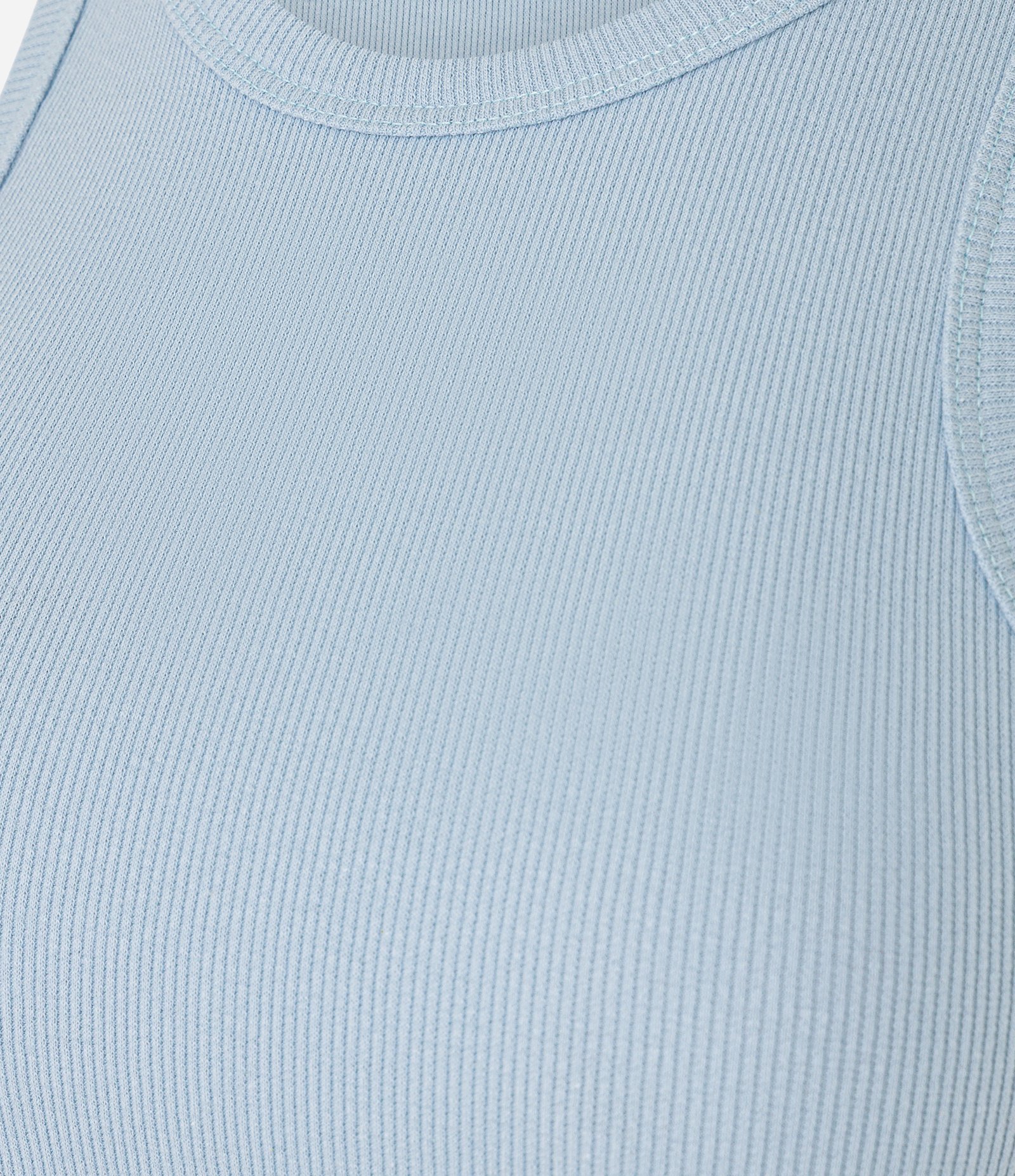 Blusa Regata Básica em Ribana com Leve Textura Azul 5