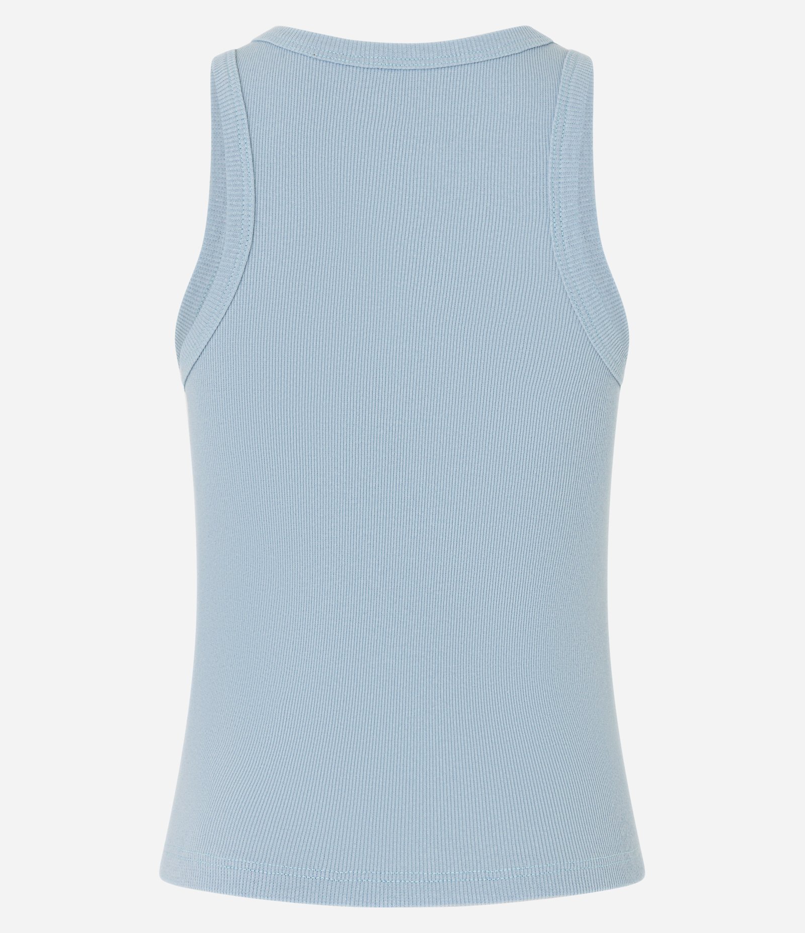 Blusa Regata Básica em Ribana com Leve Textura Azul 6