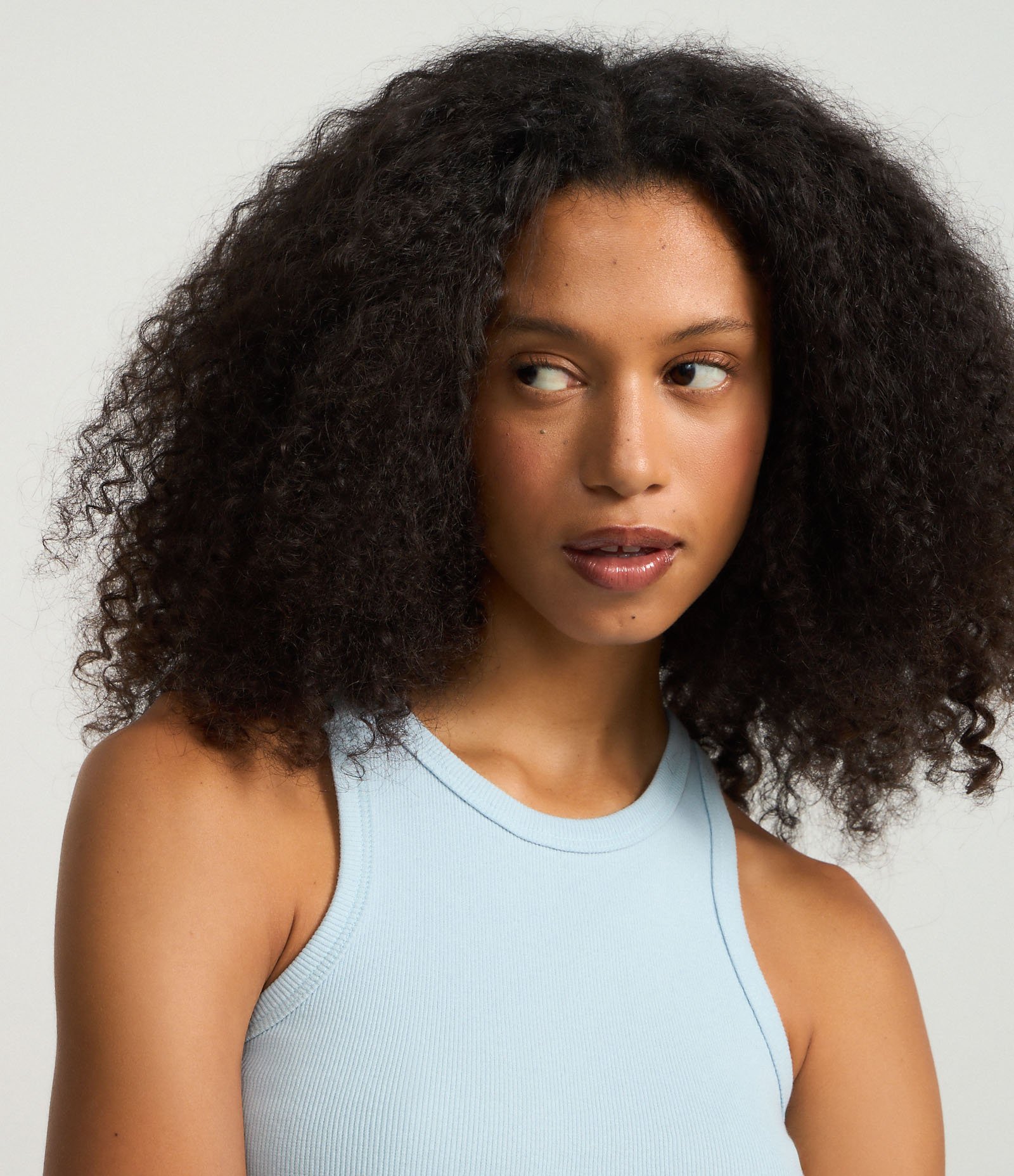 Blusa Regata Básica em Ribana com Leve Textura Azul 3