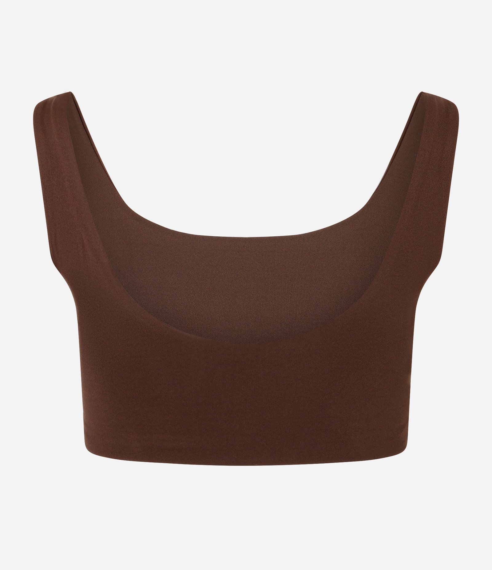 Top Esportivo em Poliamida com Decote Redondo e sem Bojo Marrom 2