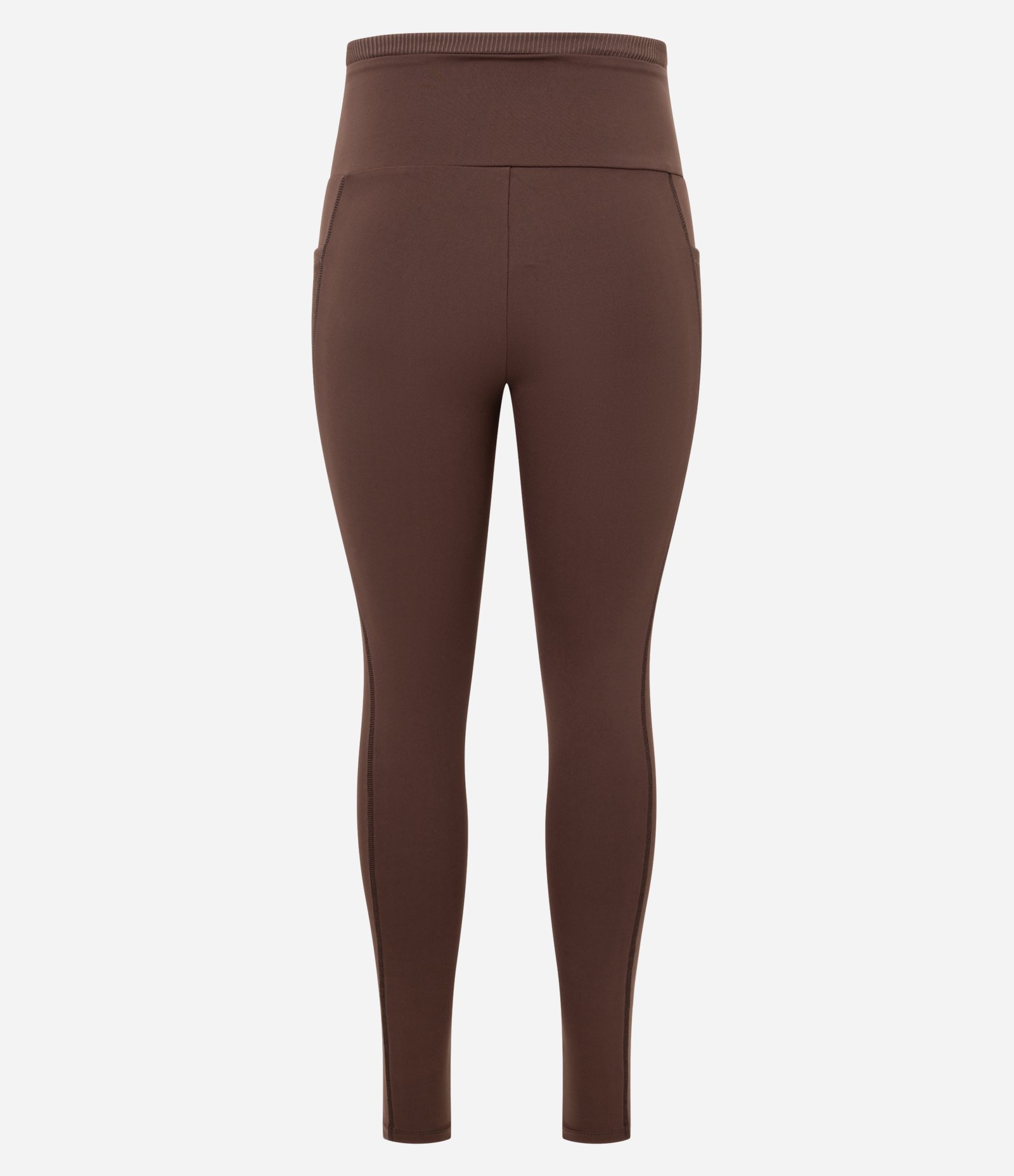 Calça Legging Esportiva em Poliamida com Cós Texturizado Marrom 2
