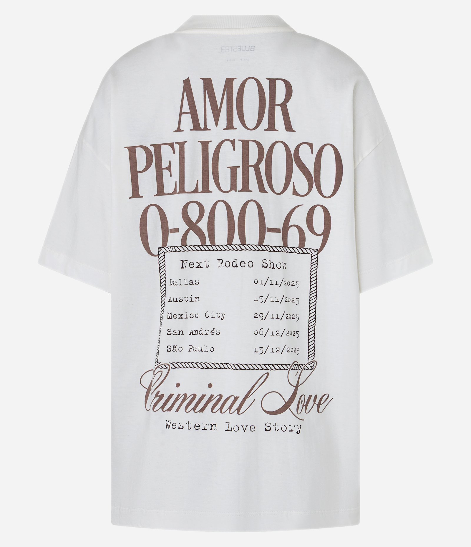 Camiseta Oversized em Algodão com Estampa Criminal Love Cavalos Branco 6