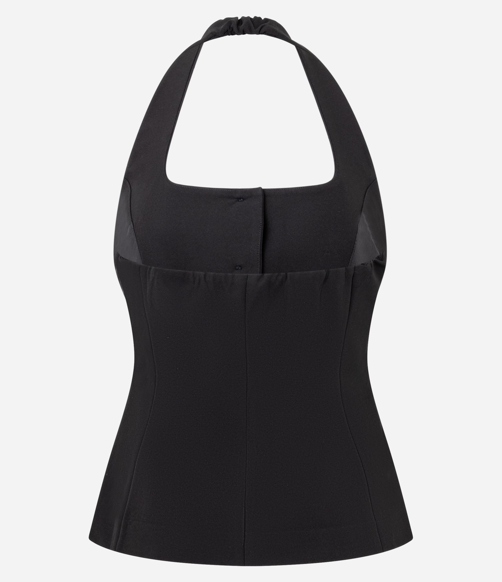 Colete Frente Única Alfaiataria com Decote Quadrado Preto 2