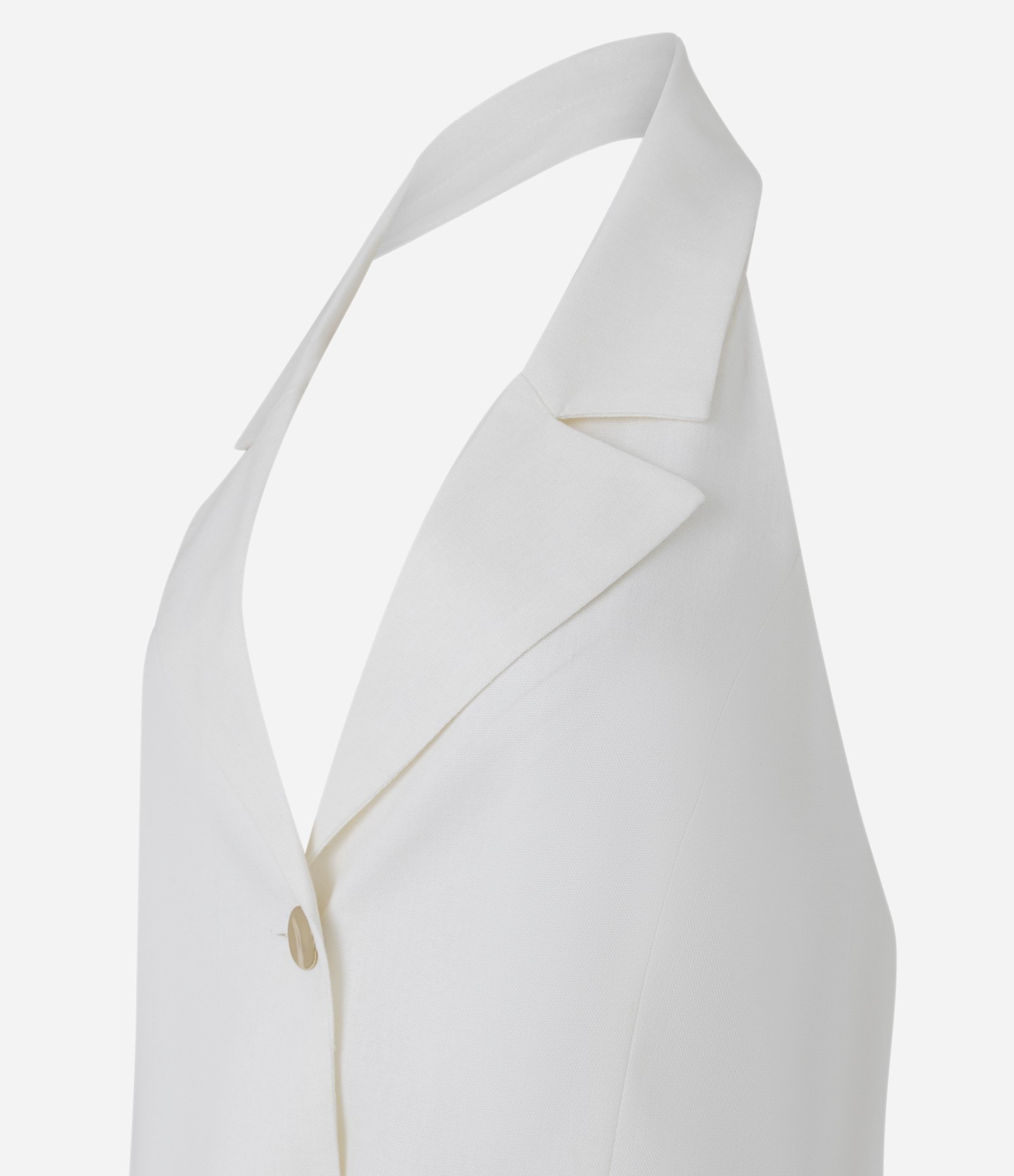 Colete Frente Única em Viscolinho com Botões Metalizados Branco 6