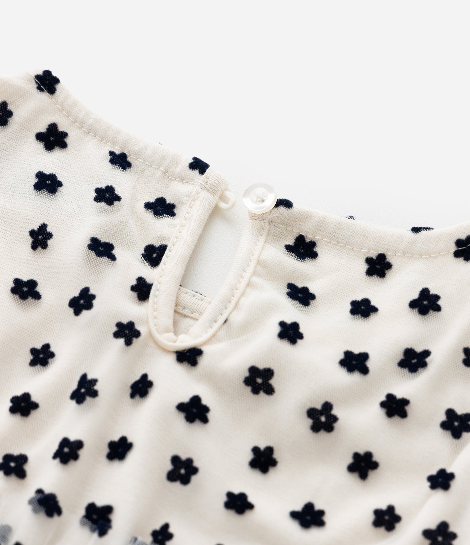 Vestido Infantil em Tule com Textura Floralzinho - Tam 1 a 6 anos Bege 6