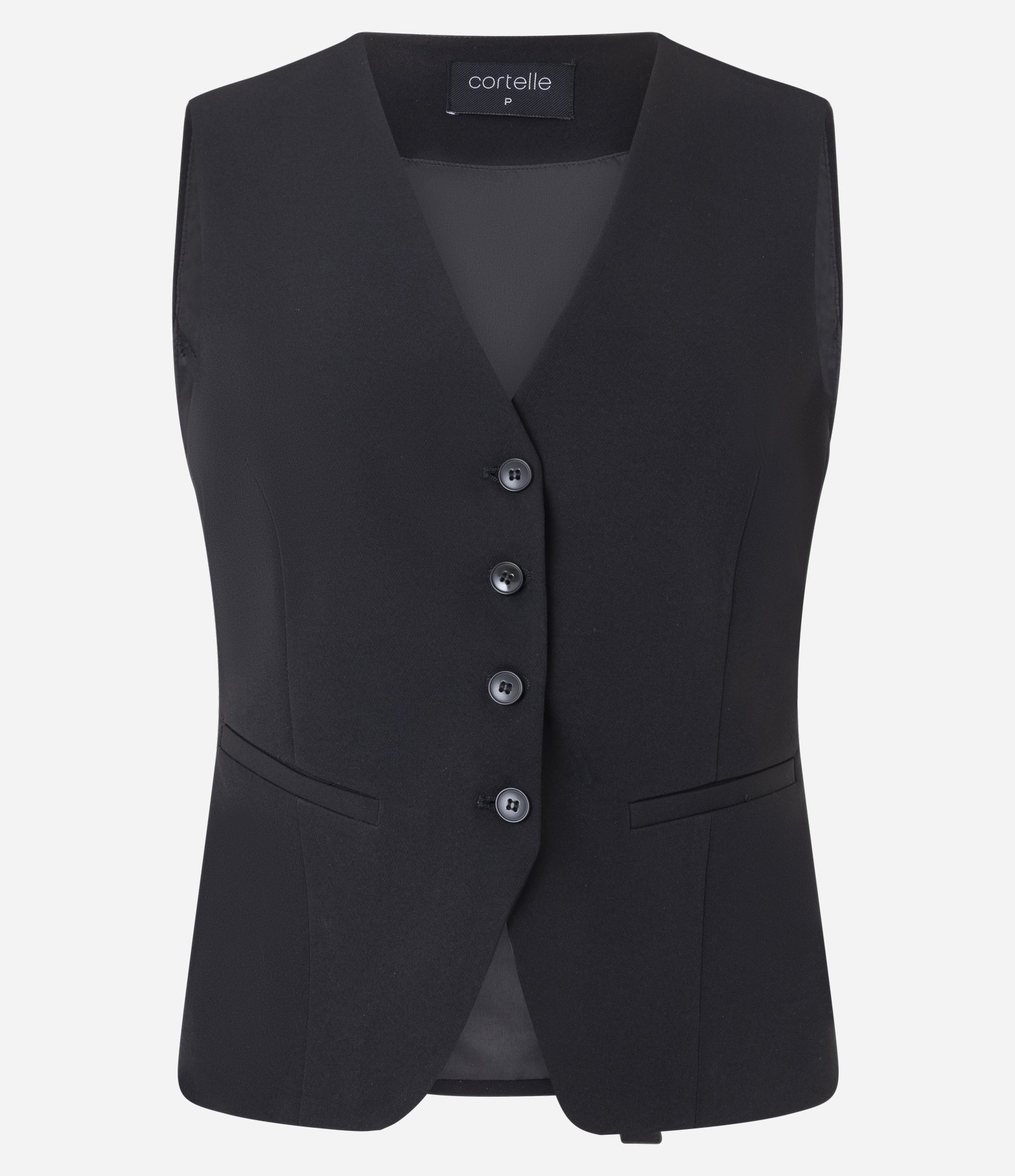 Colete Slim Alfaiatado com Decote V e Botões Preto 6