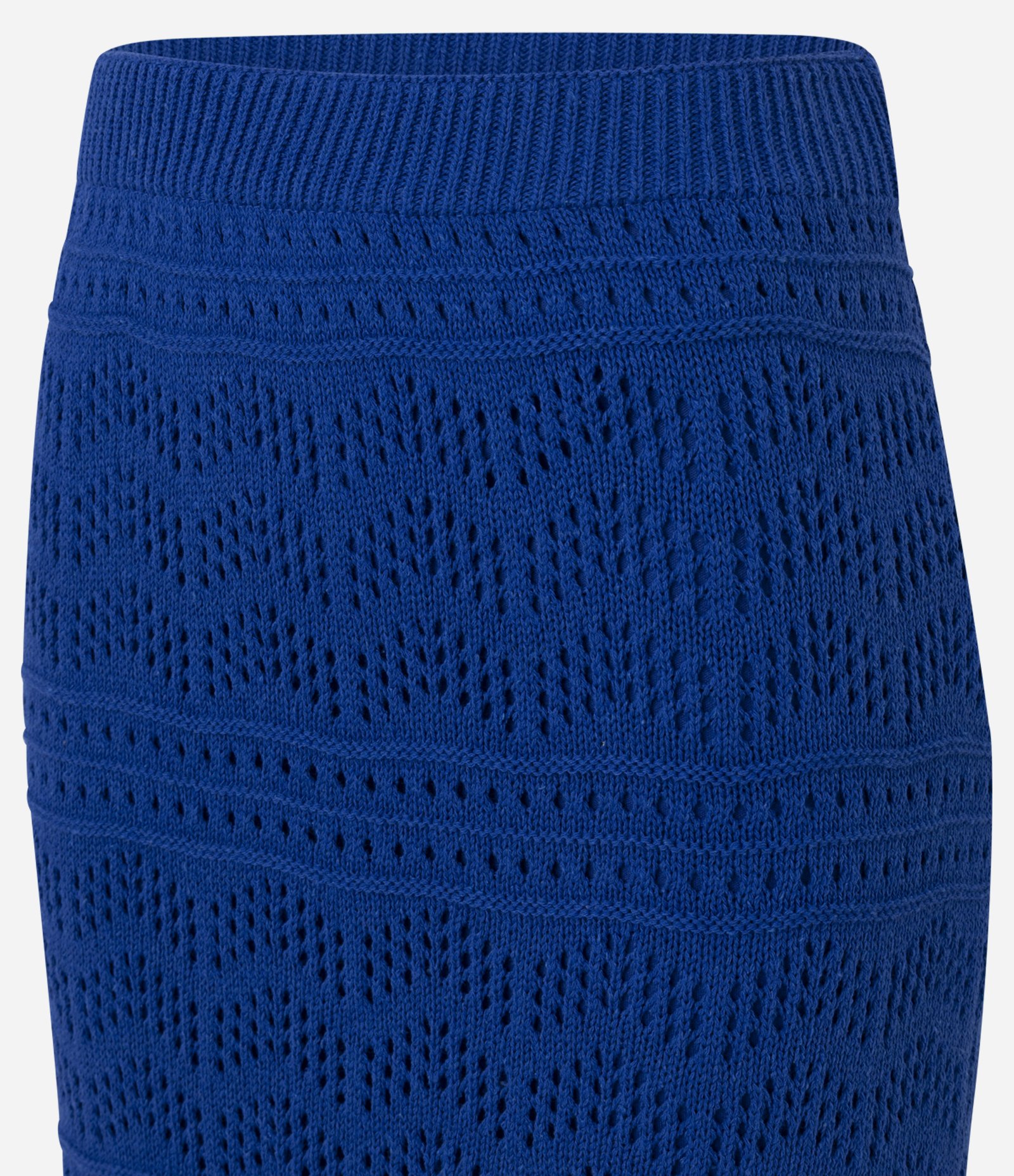 Saia Ajustada Long Midi em Tricô com Mix de Pontos Azul 8