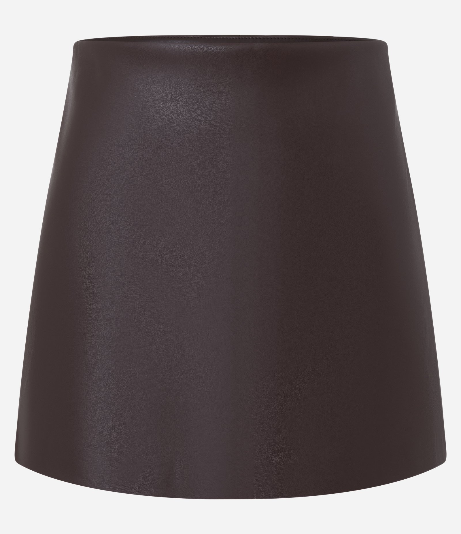 Short Saia em PU com Zíper Lateral Marrom 5