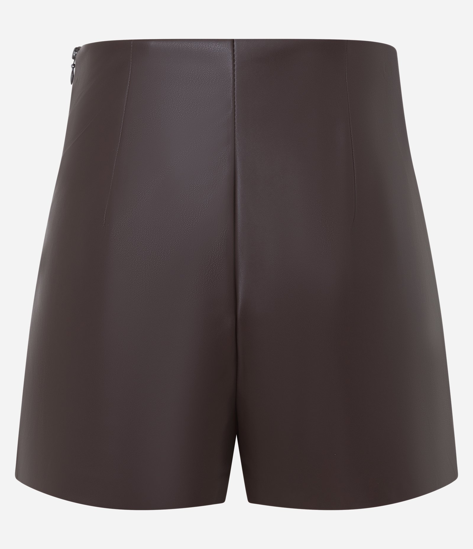 Short Saia em PU com Zíper Lateral Marrom 6