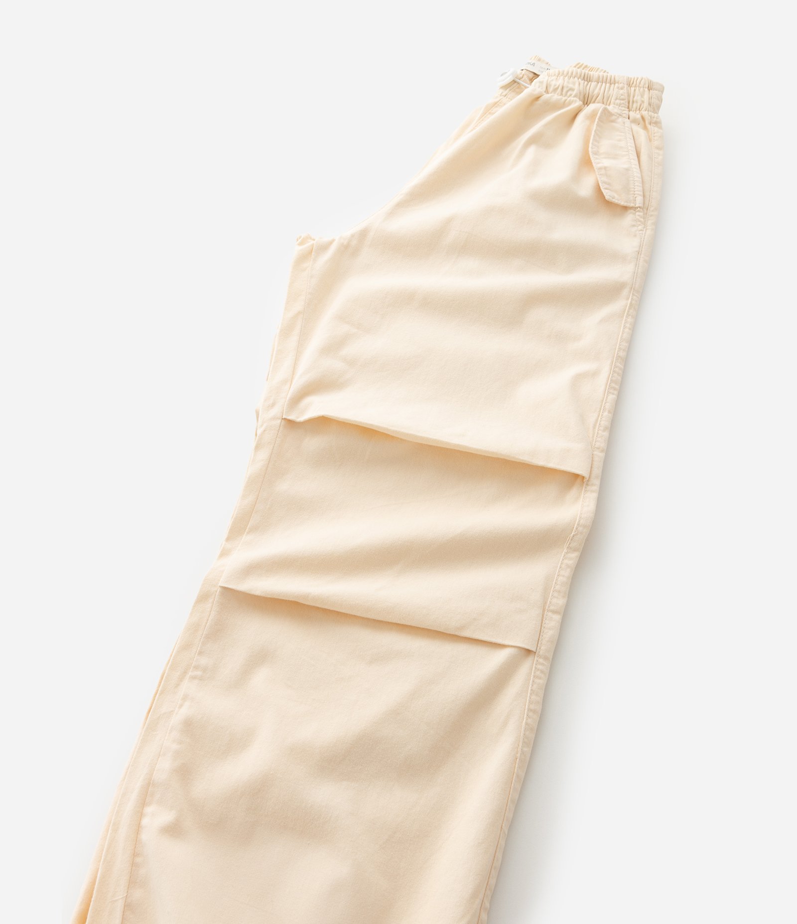 Calça Infantil Parachute em Tricoline com Bolso Cargo - Tam 5 a 14 Anos Bege 7