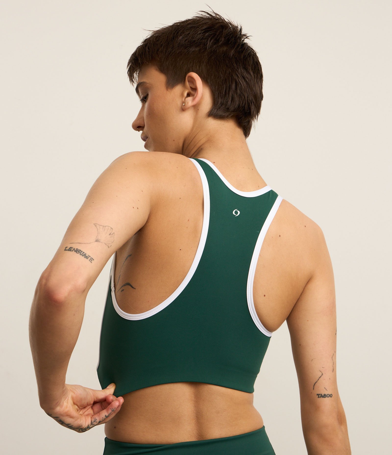 Top Nadador Esportivo em Microfibra com Viés Contrastante Verde 4