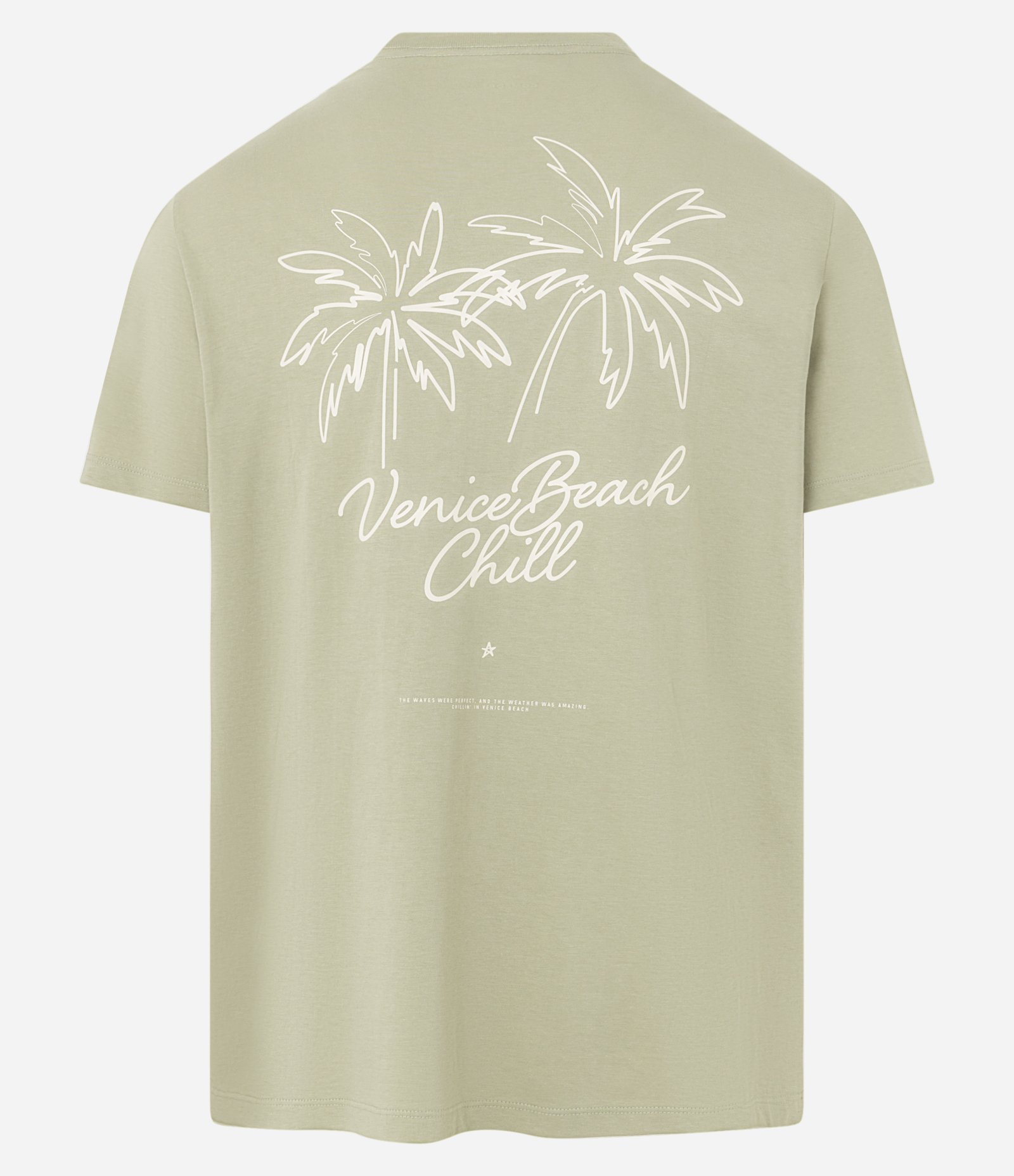 Camiseta Comfort em Algodão Peruano com Estampa Lettering Coqueiros Verde 2