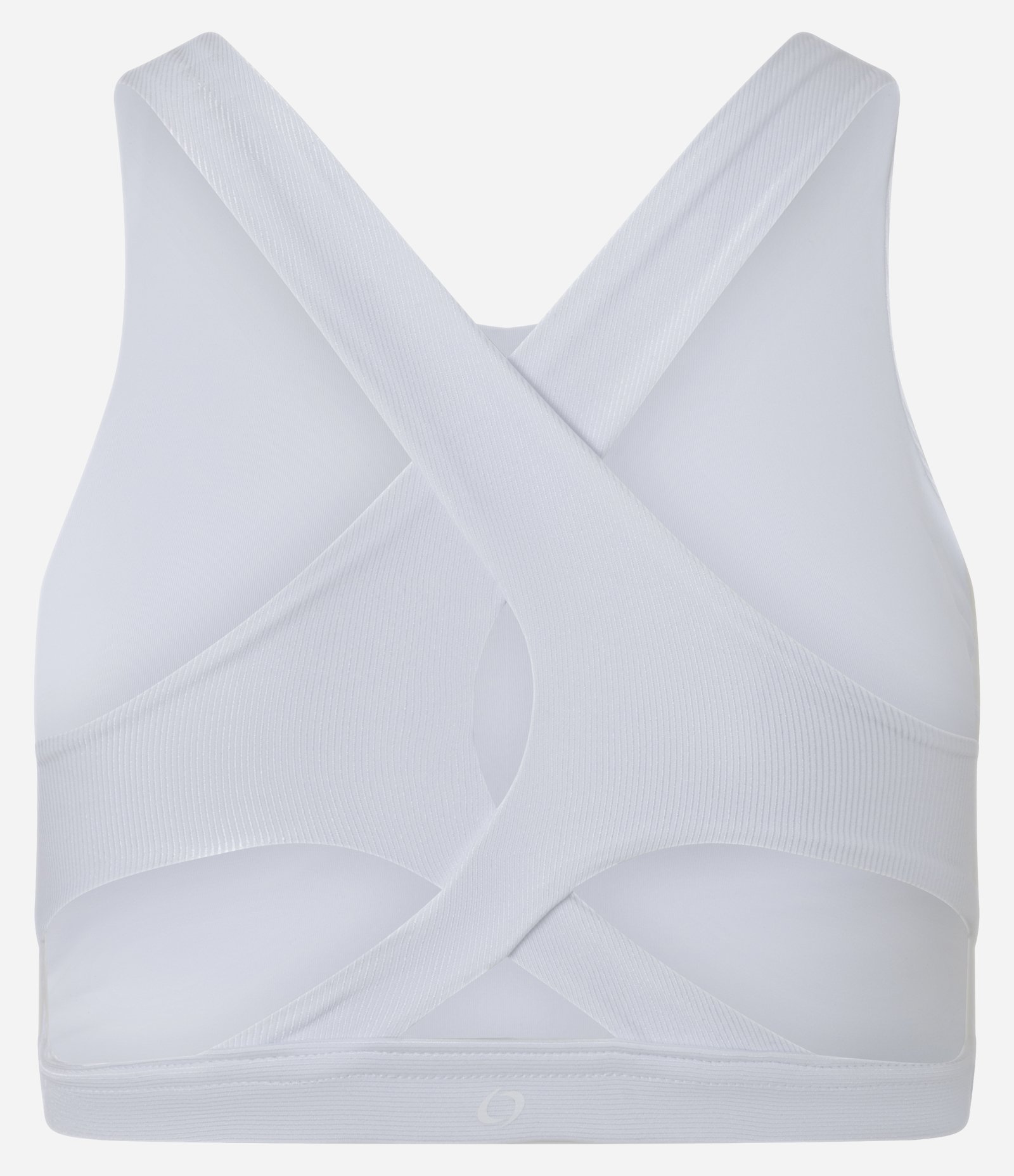 Top Halter Esportivo em Microfibra Brilhante com Recortes Traseiros Branco 6