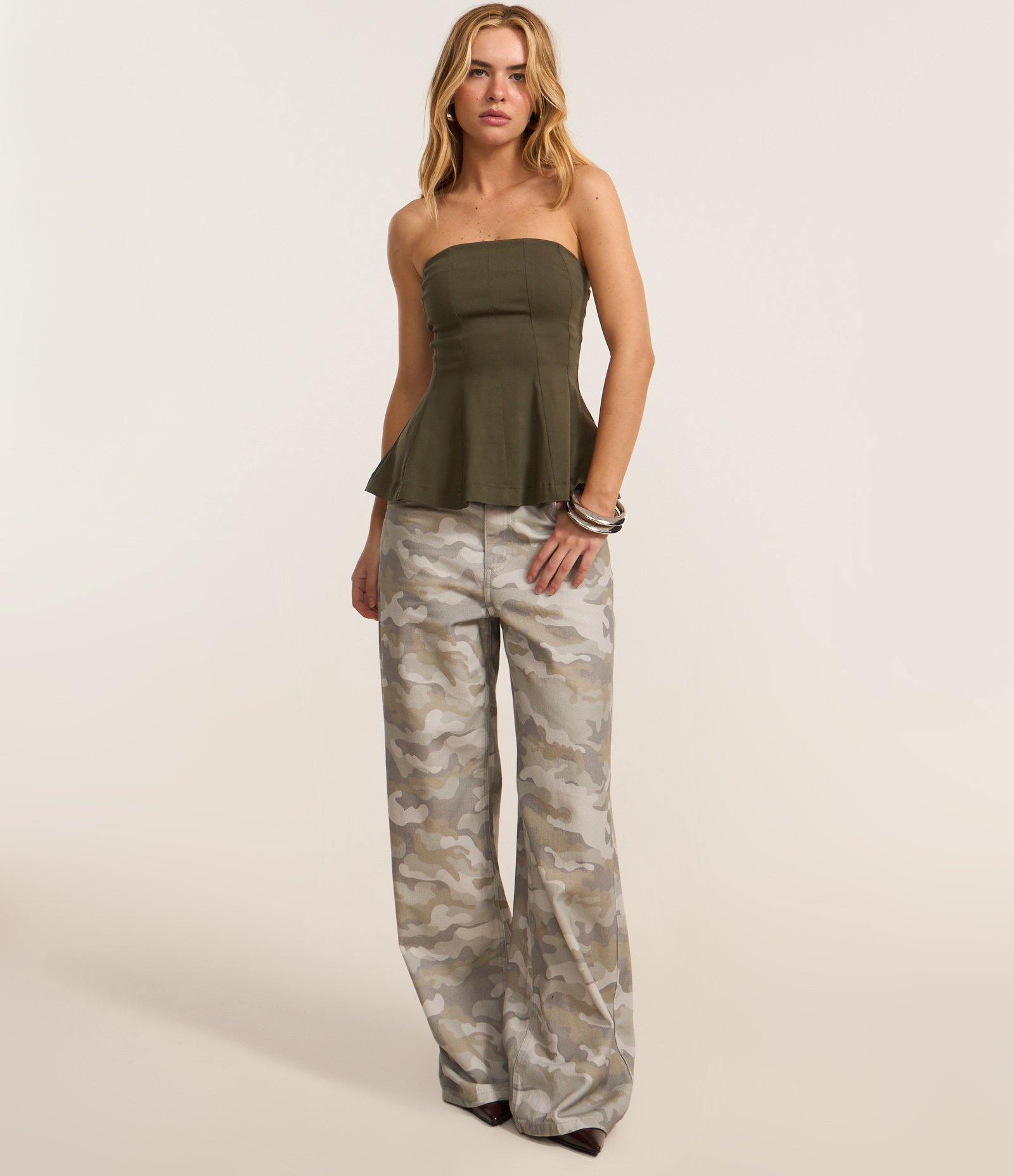 Blusa Peplum em Bengaline Tomara que Caia Verde 2