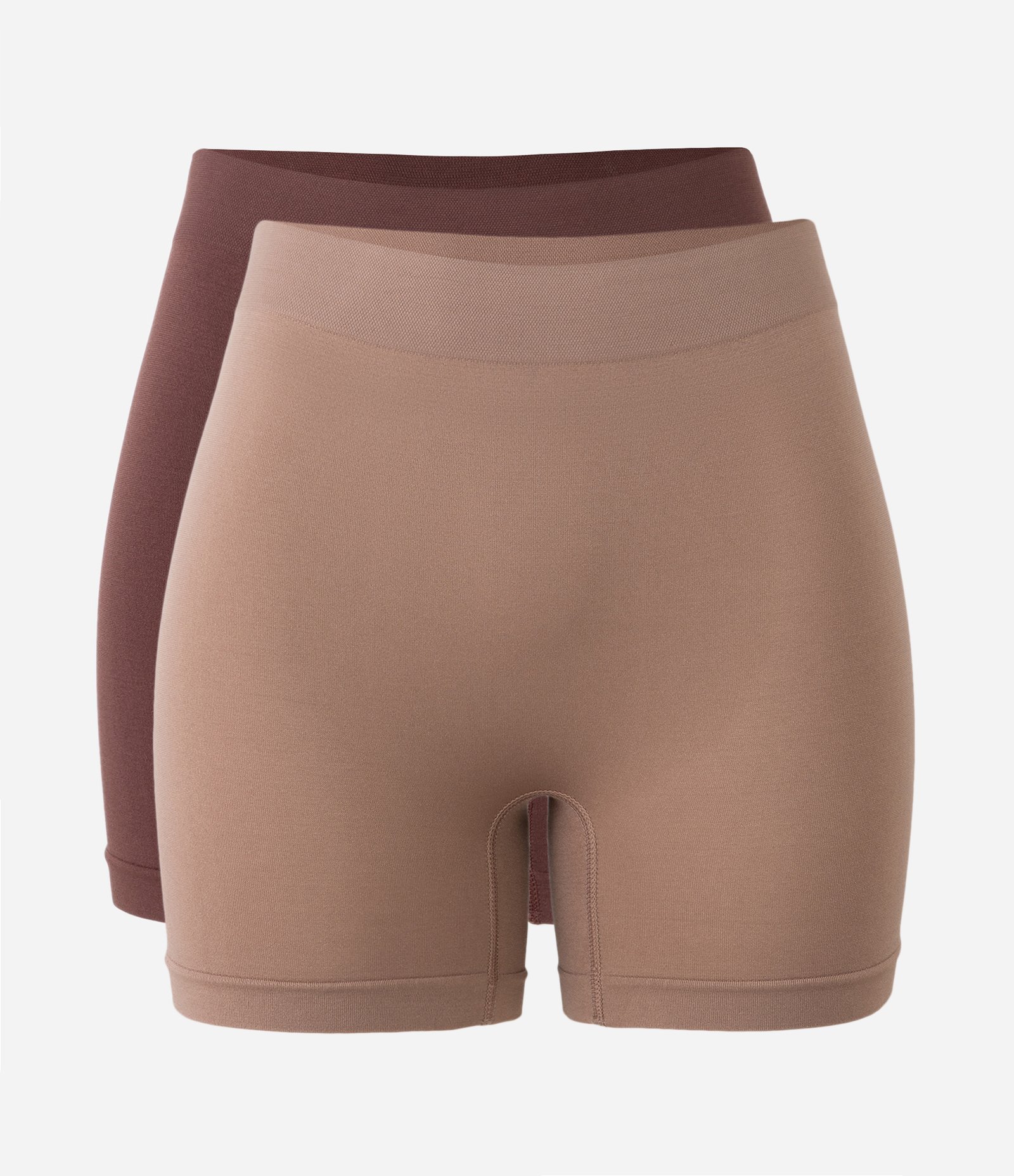 Kit 02 Calcinhas Boyshort em Poliamida Seamless Marrom Escuro/Marrom Claro 1