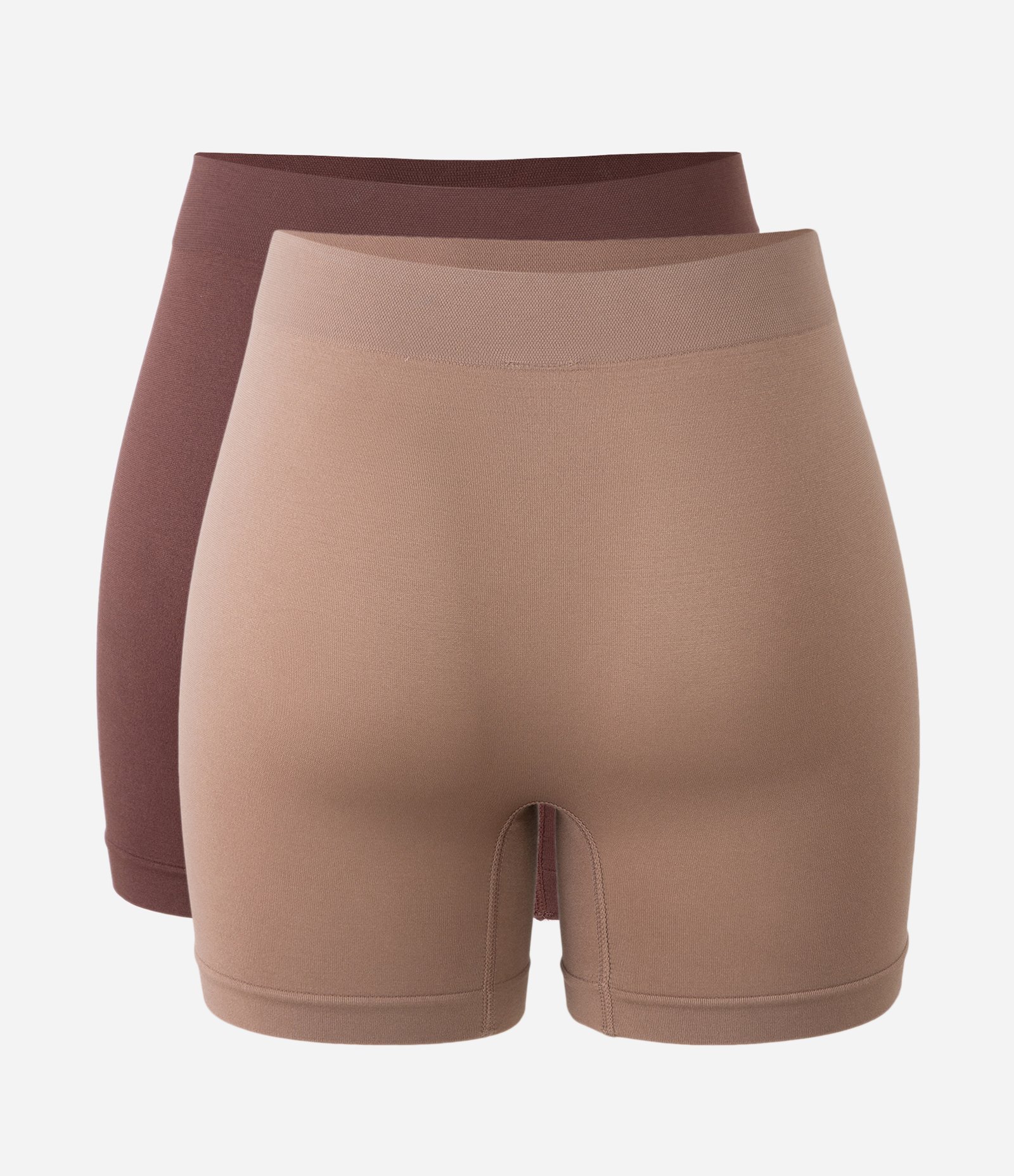 Kit 02 Calcinhas Boyshort em Poliamida Seamless Marrom Escuro/Marrom Claro 2