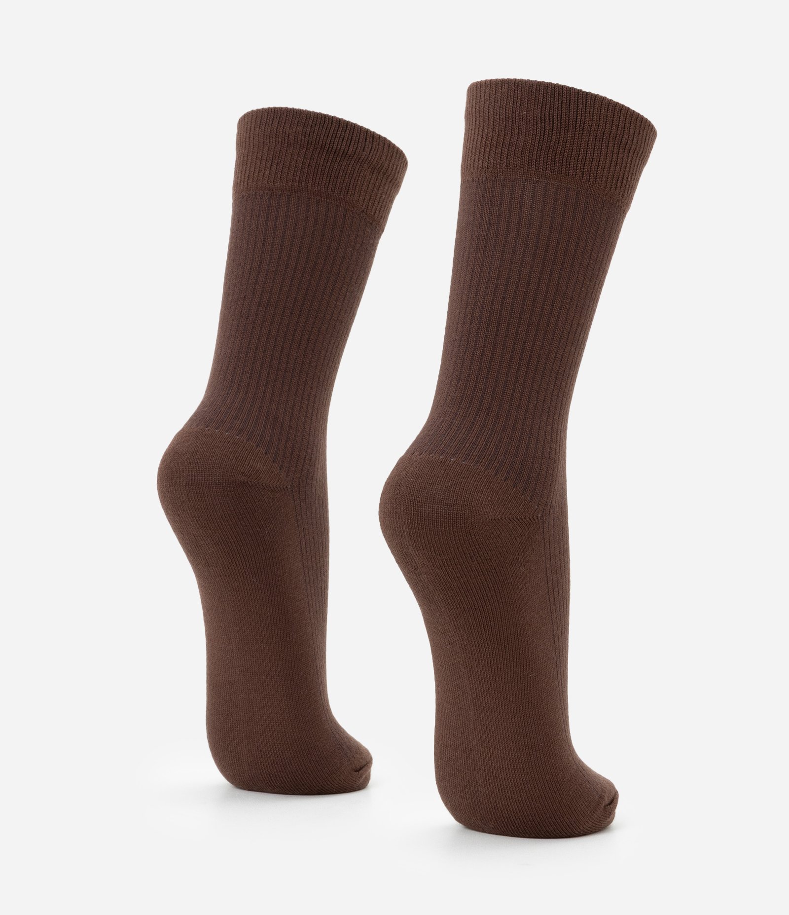 Meia Cano Médio em Viscose Texturizada Marrom 3