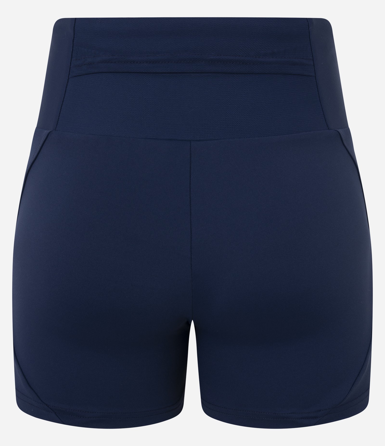 Bermuda Crossfiteira Esportiva em Microfibra com Recortes em Tule e Bolso no Cós Azul Marinho 6