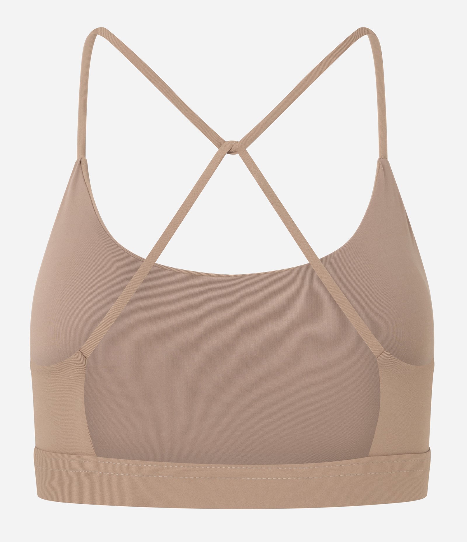 Top Bojo Esportivo em Microfibra com Alças Finas Cruzadas Bege 5