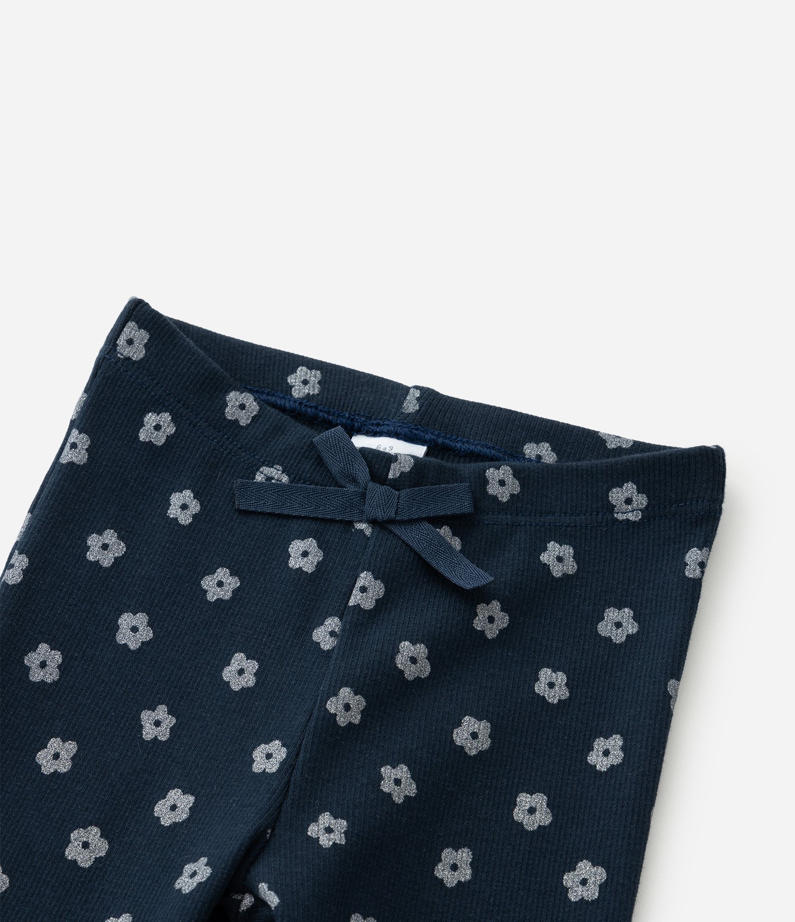 Calça Flare Infantil com Estampa Florzinhas - Tam 0 a 18 meses Azul 7