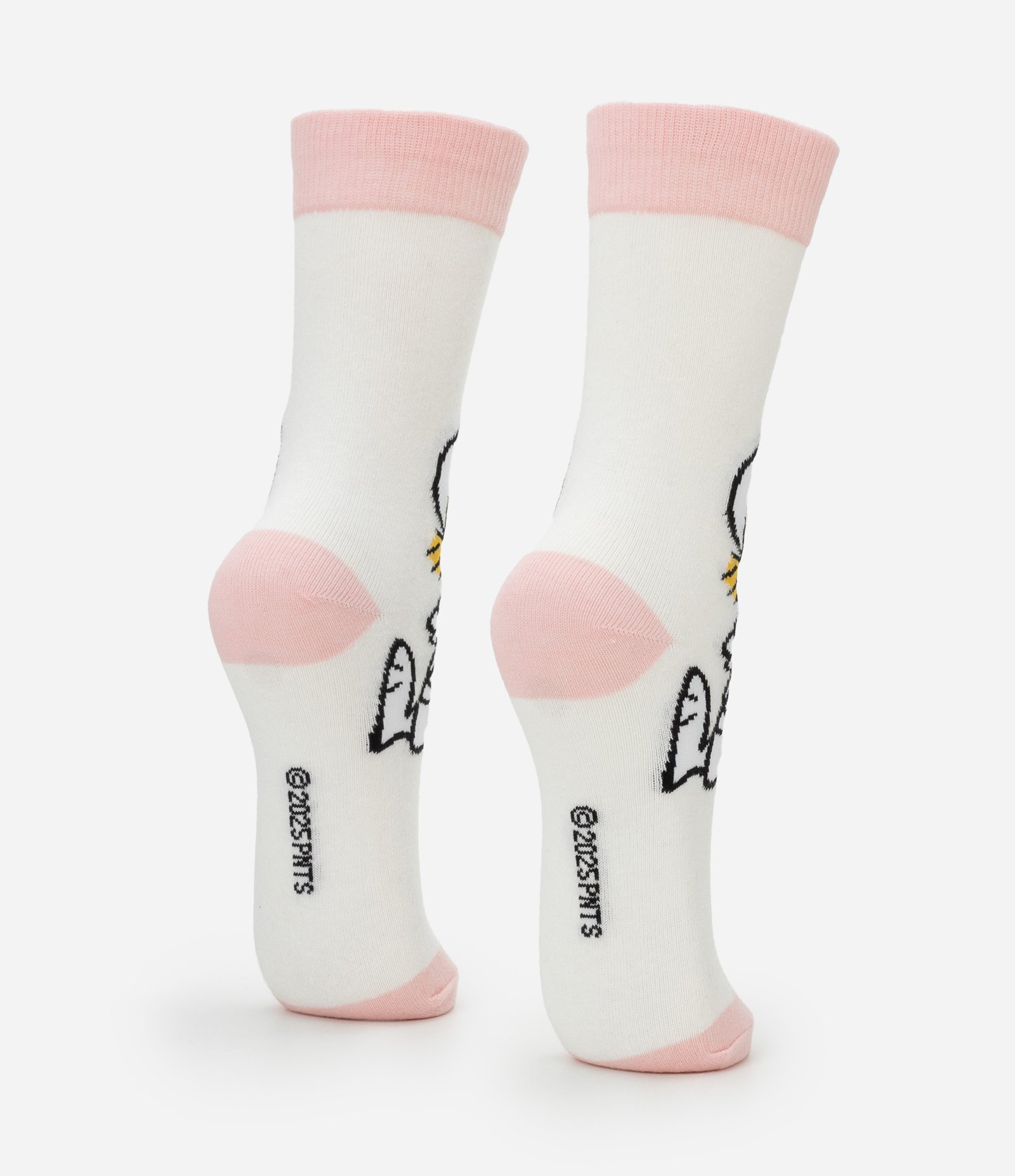 Meia Cano Alto em Algodão com Estampa Snoopy Branco 3