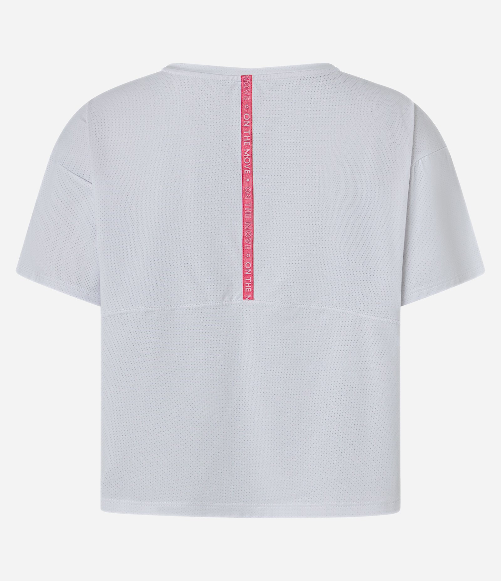 Camiseta Cropped Esportiva em Microfibra Texturizada com Detalhe nas Costas Branco 5