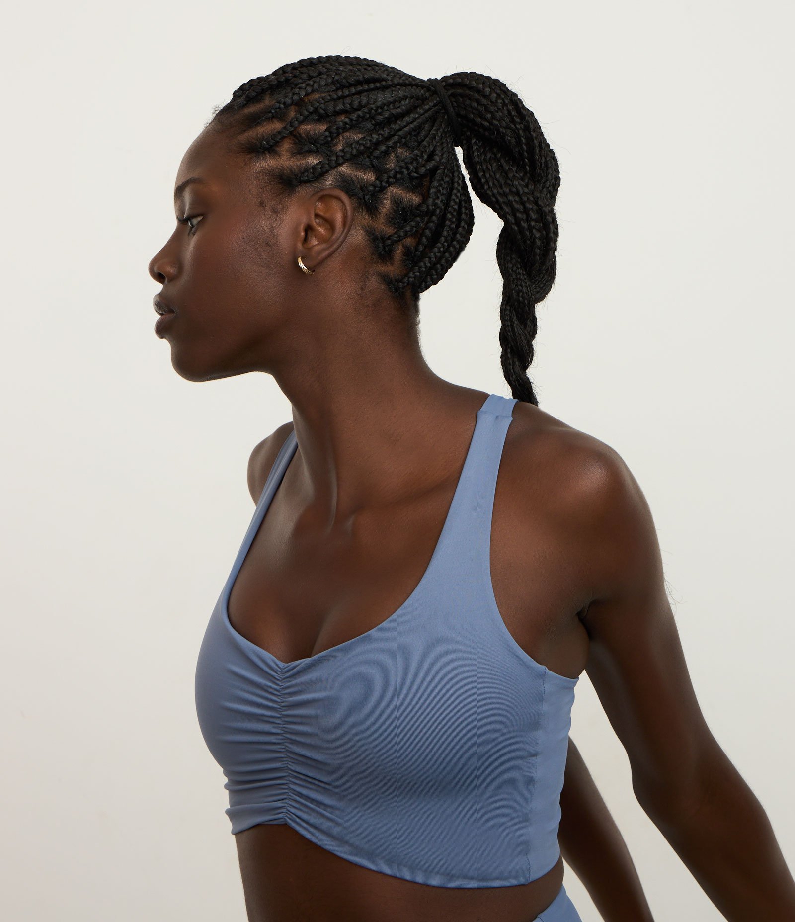 Top Nadador Esportivo com Franzido Frontal Azul 2