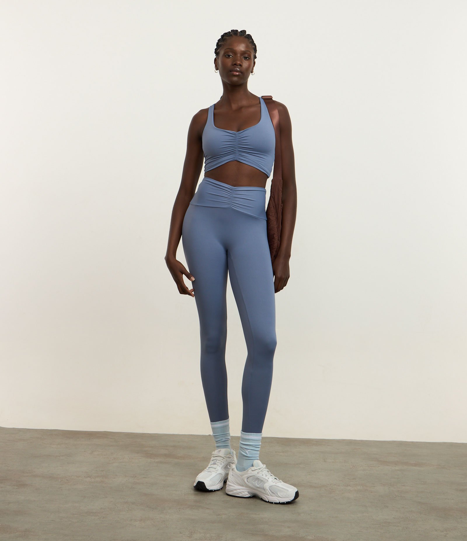 Top Nadador Esportivo com Franzido Frontal Azul 3