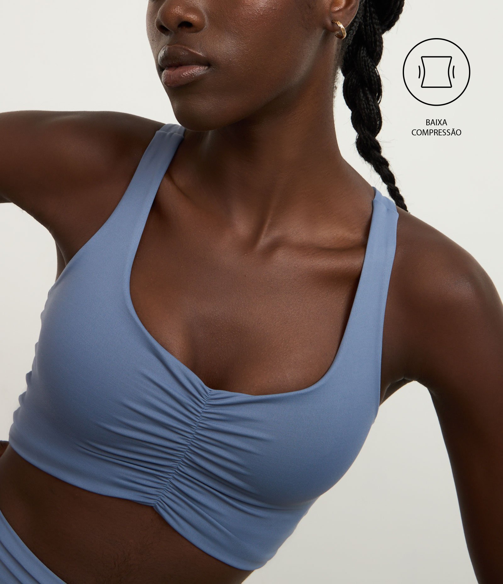 Top Nadador Esportivo com Franzido Frontal Azul 1