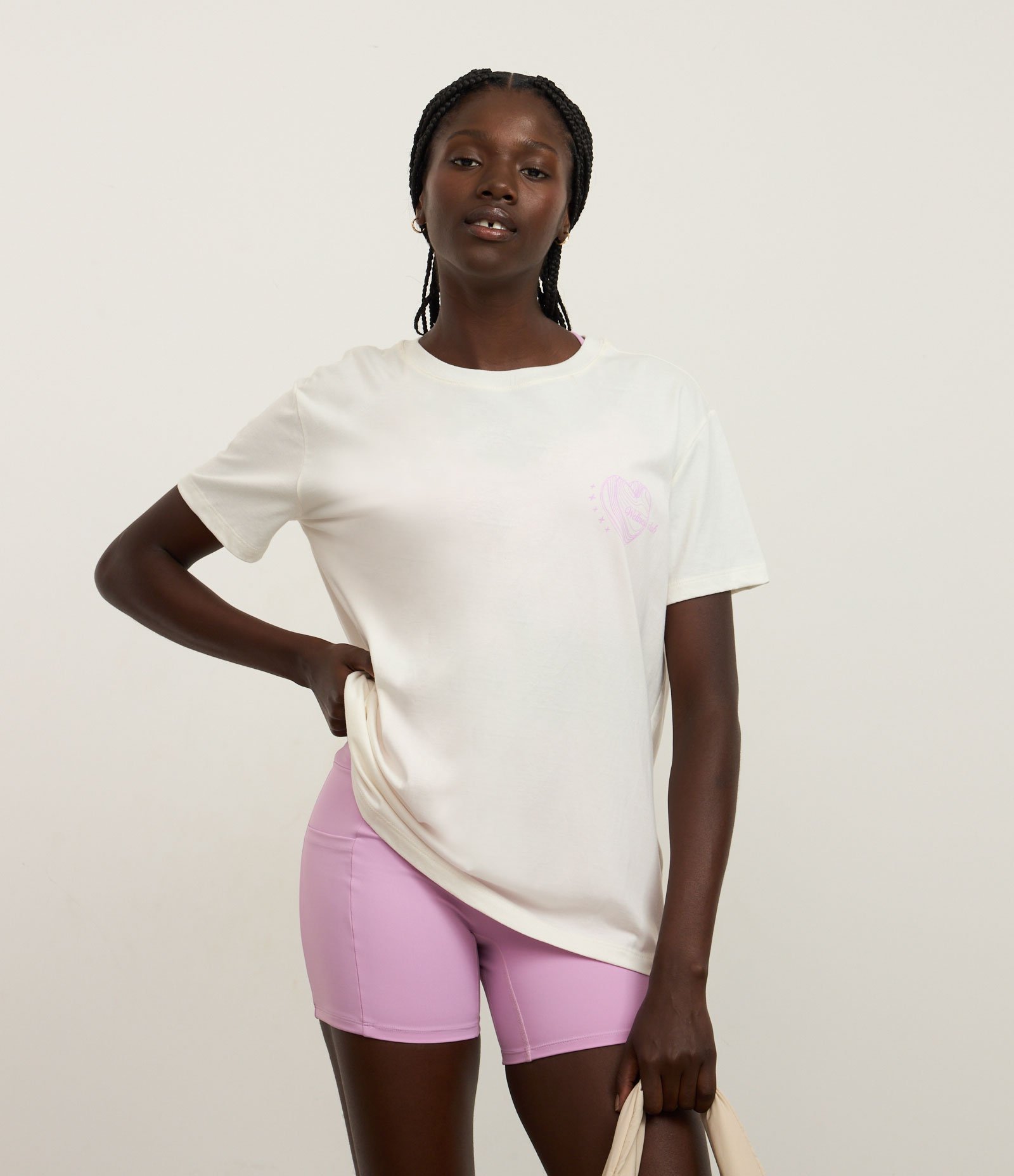 Camiseta Oversized Esportiva em Algodão com Estampa Coração Wellness Club Branco 2