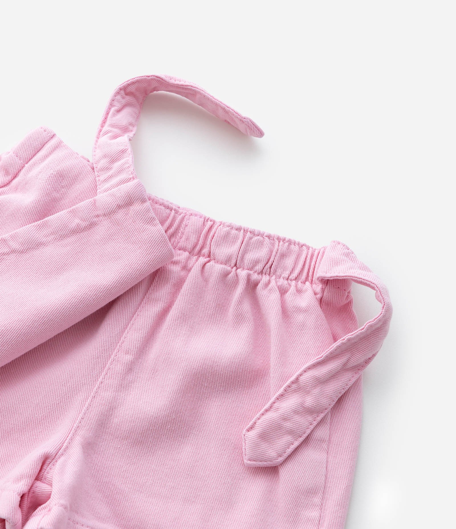 Short Saia Infantil em Sarja com Laço - Tam 1 a 6 anos Rosa 6