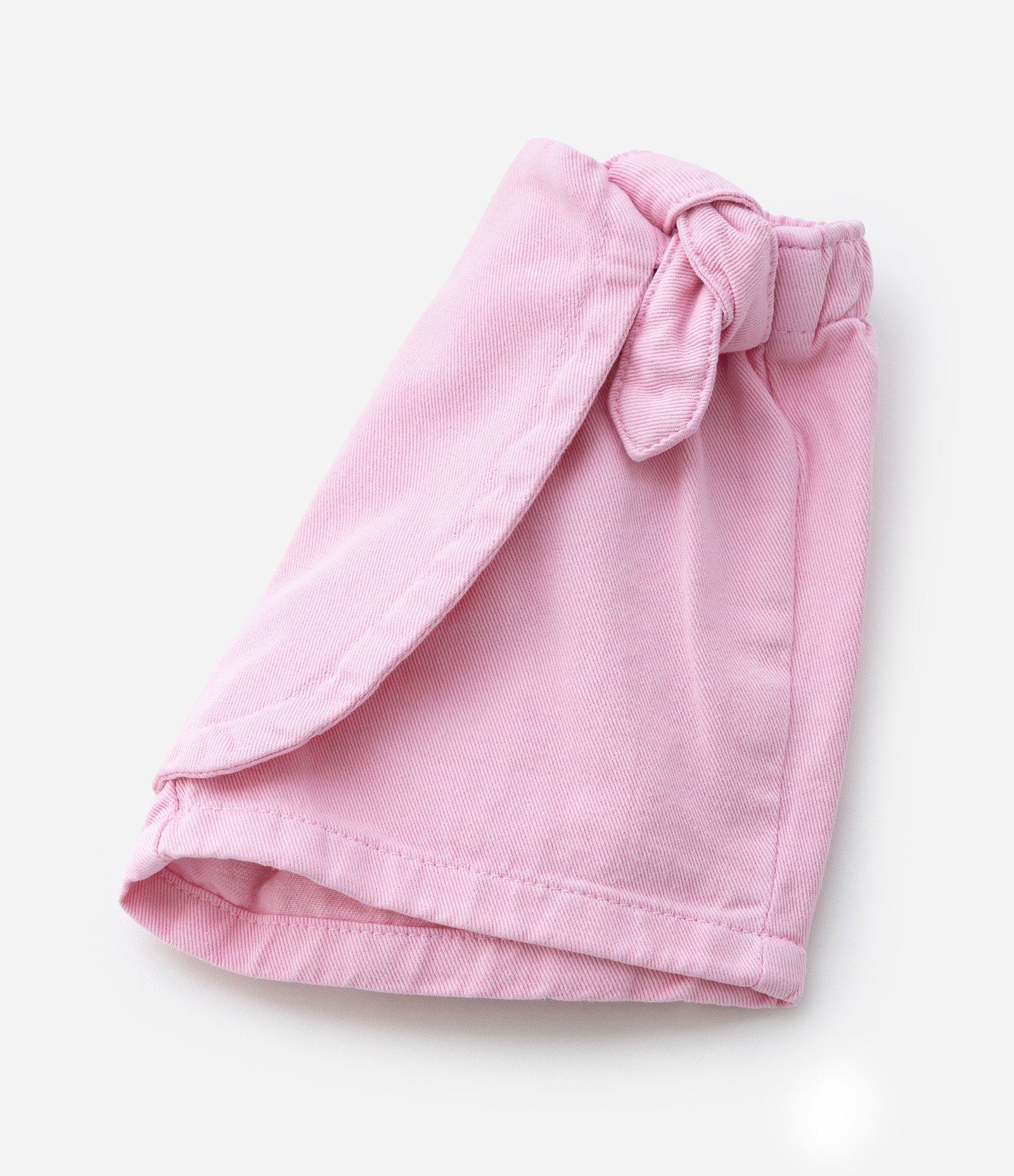 Short Saia Infantil em Sarja com Laço - Tam 1 a 6 anos Rosa 7