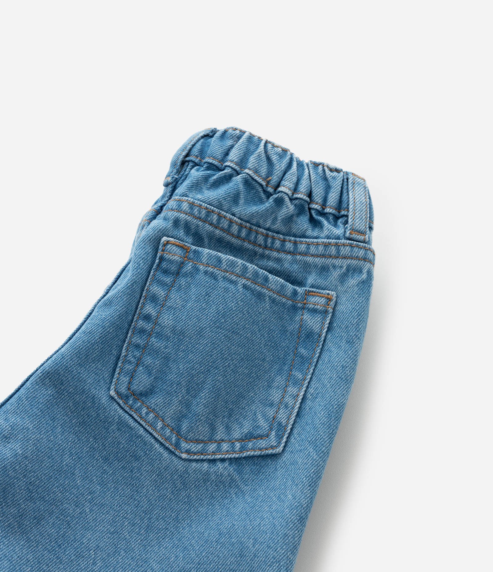 Calça Infantil Mom em Jeans com Babados na Barra - Tam 1 a 5 Anos Azul 3