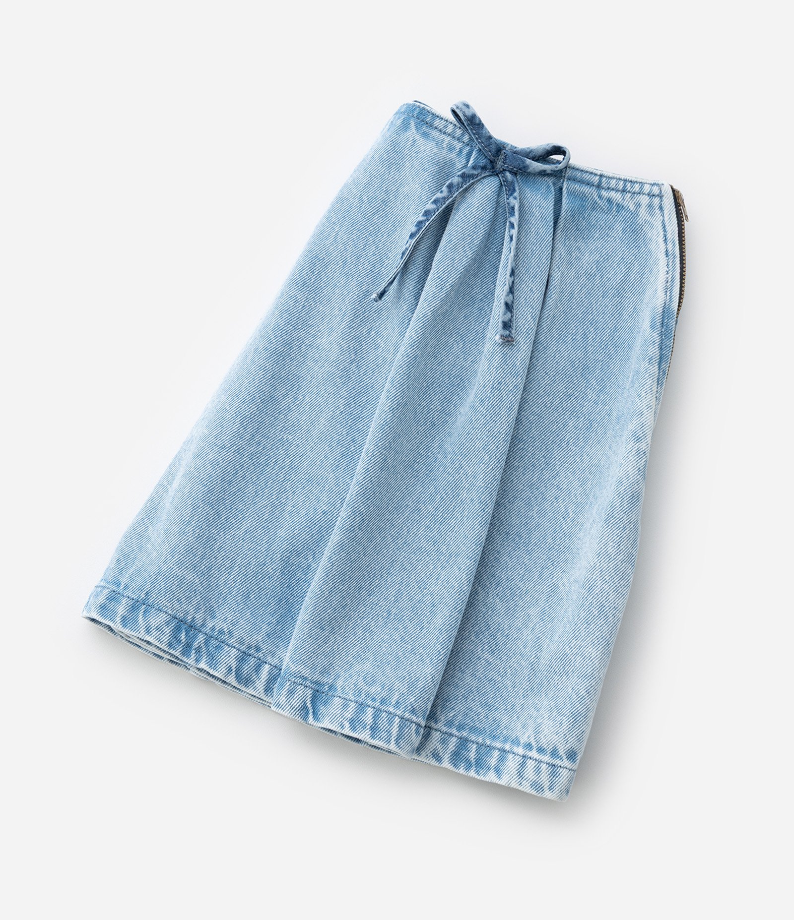 Saia Infantil em Jeans com Pregas e Aplicações de Lacinhos - Tam 7 a 14 Anos Azul 6