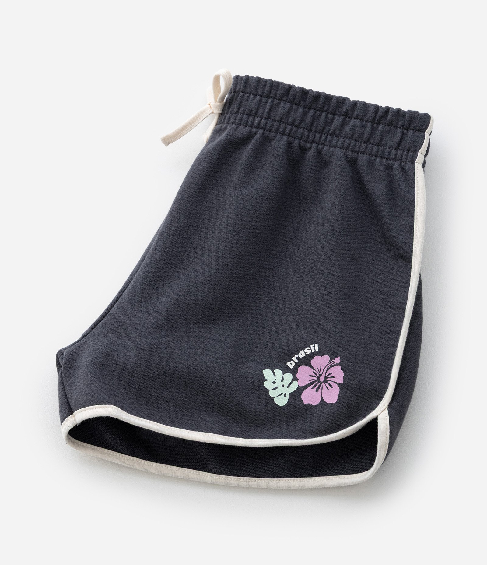 Short Infantil Runner em Moletom sem Felpa com Estampa de Flor - Tam 7 a 14 Anos Azul 4
