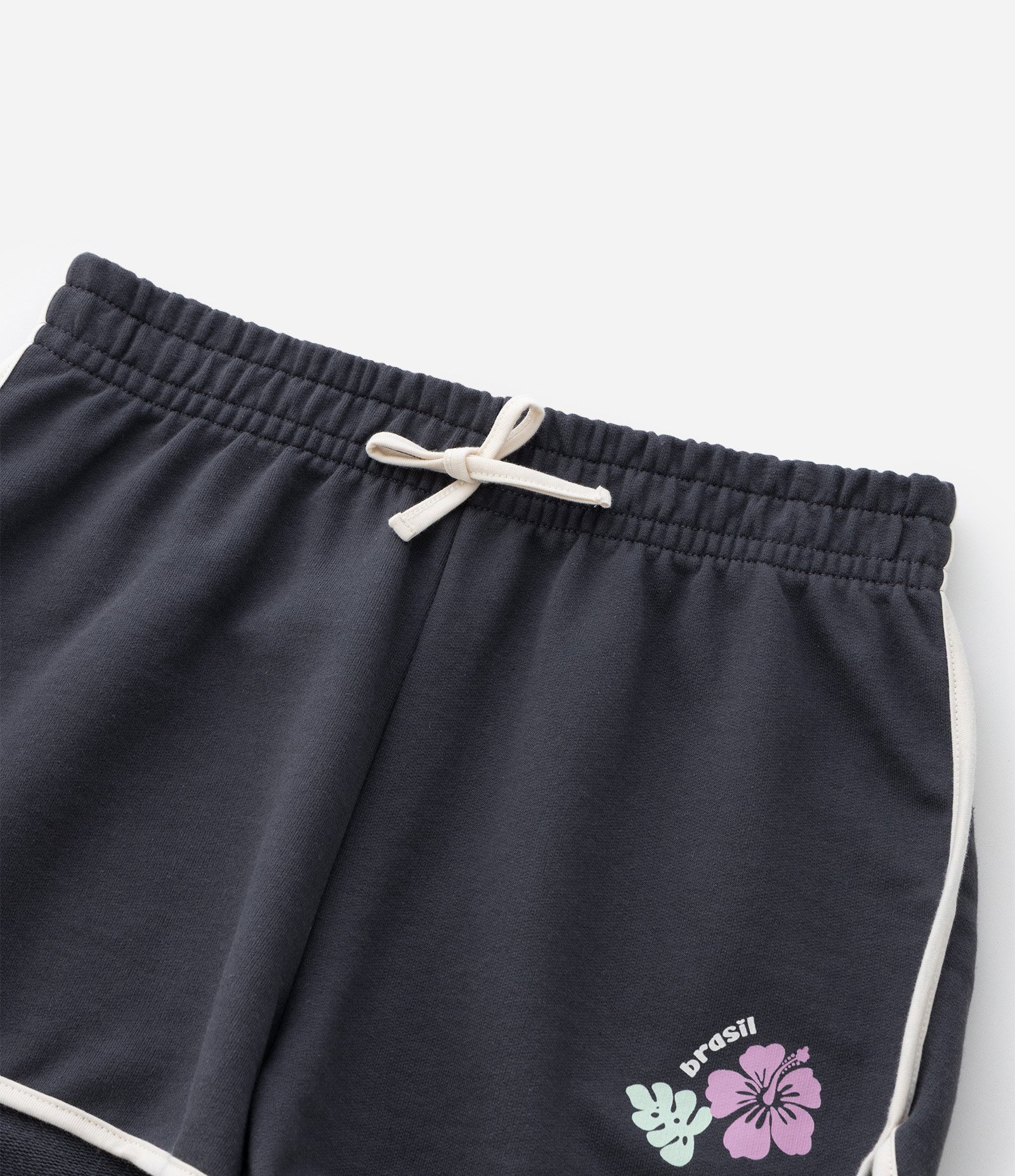 Short Infantil Runner em Moletom sem Felpa com Estampa de Flor - Tam 7 a 14 Anos Azul 5