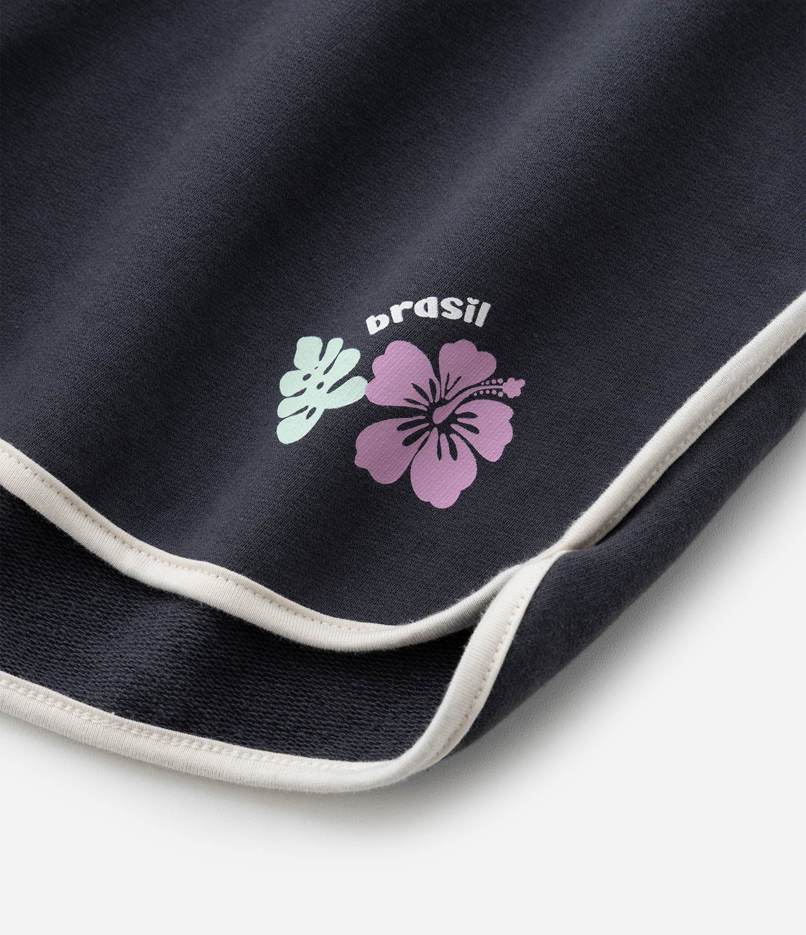 Short Infantil Runner em Moletom sem Felpa com Estampa de Flor - Tam 7 a 14 Anos Azul 6