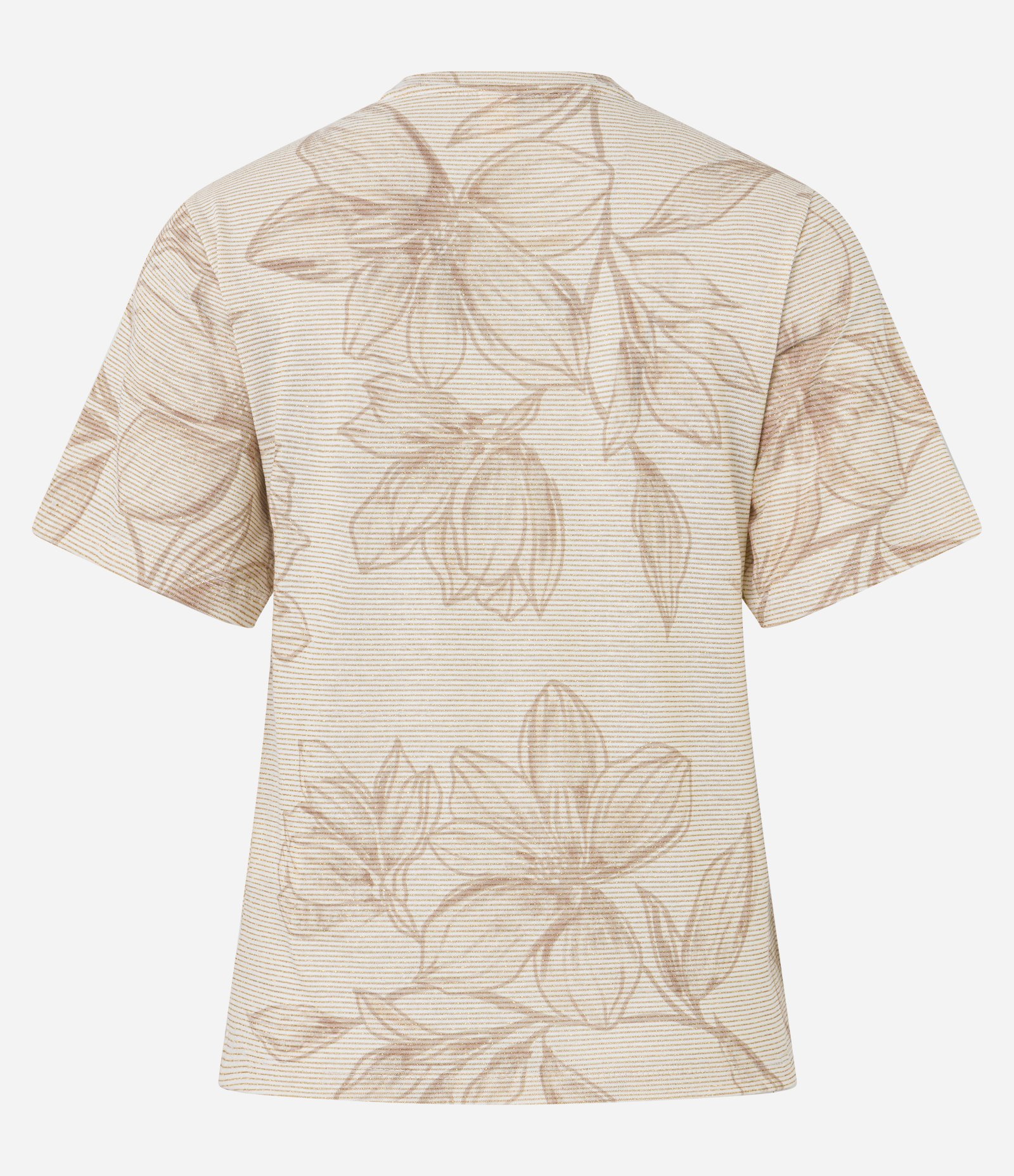 Blusa com Estampa Floral e Listras de Fio Metalizado Bege 7