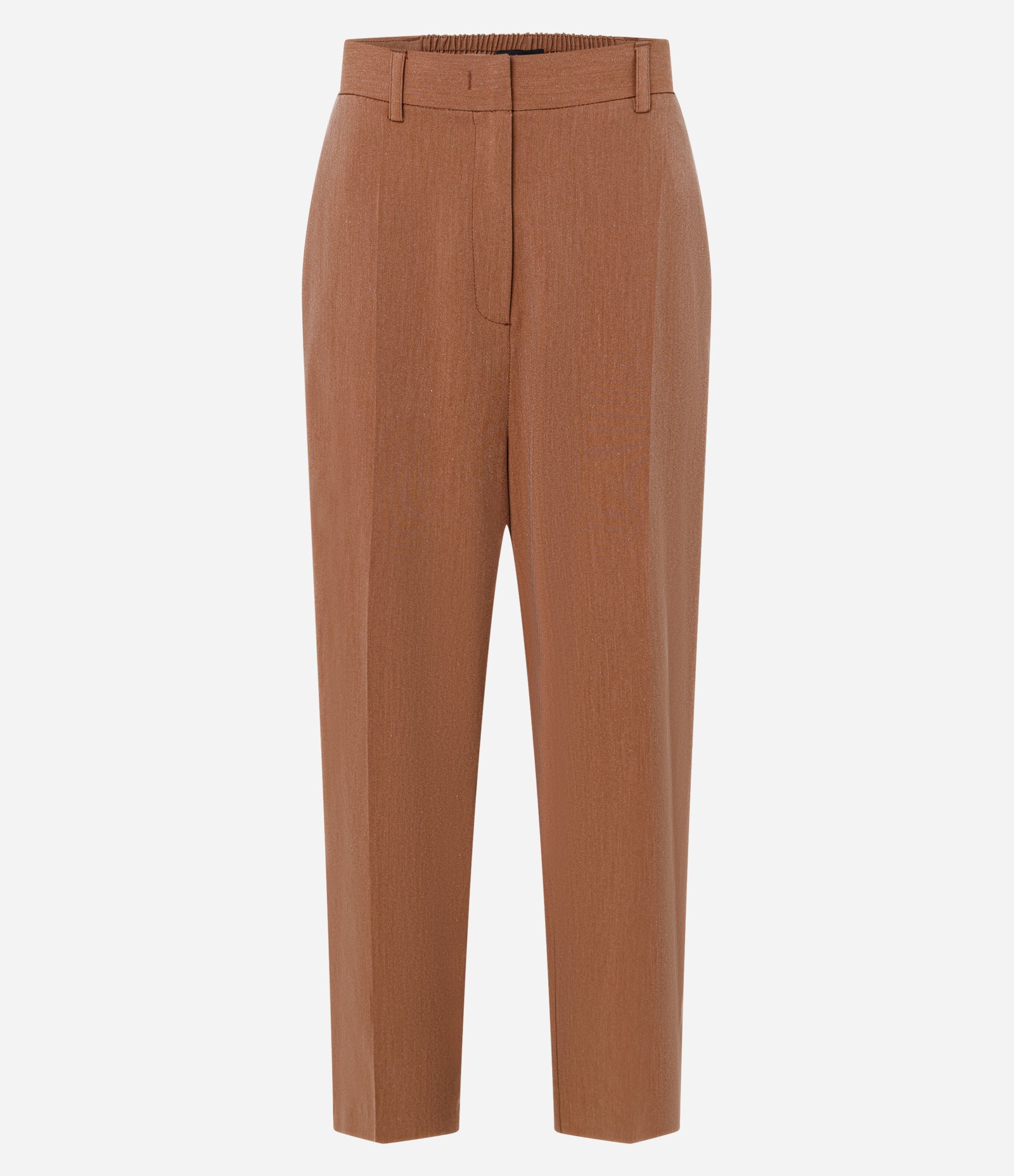 Calça Reta Alfaiatada com Textura e Bolsos Caramelo 5