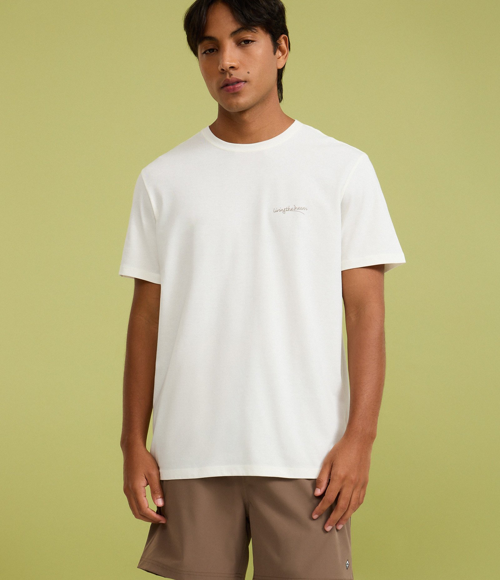 Camiseta Comfort em Algodão Peruano com Estampa Abstrata Branco 4