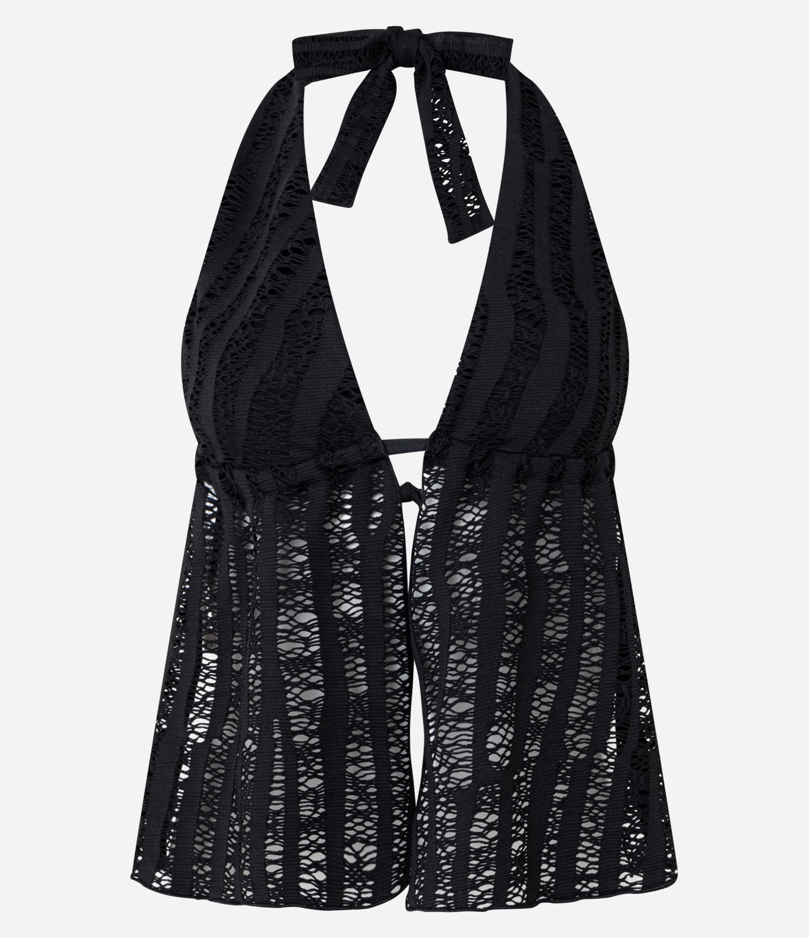 Blusa com Frente Única em Renda Preto 6