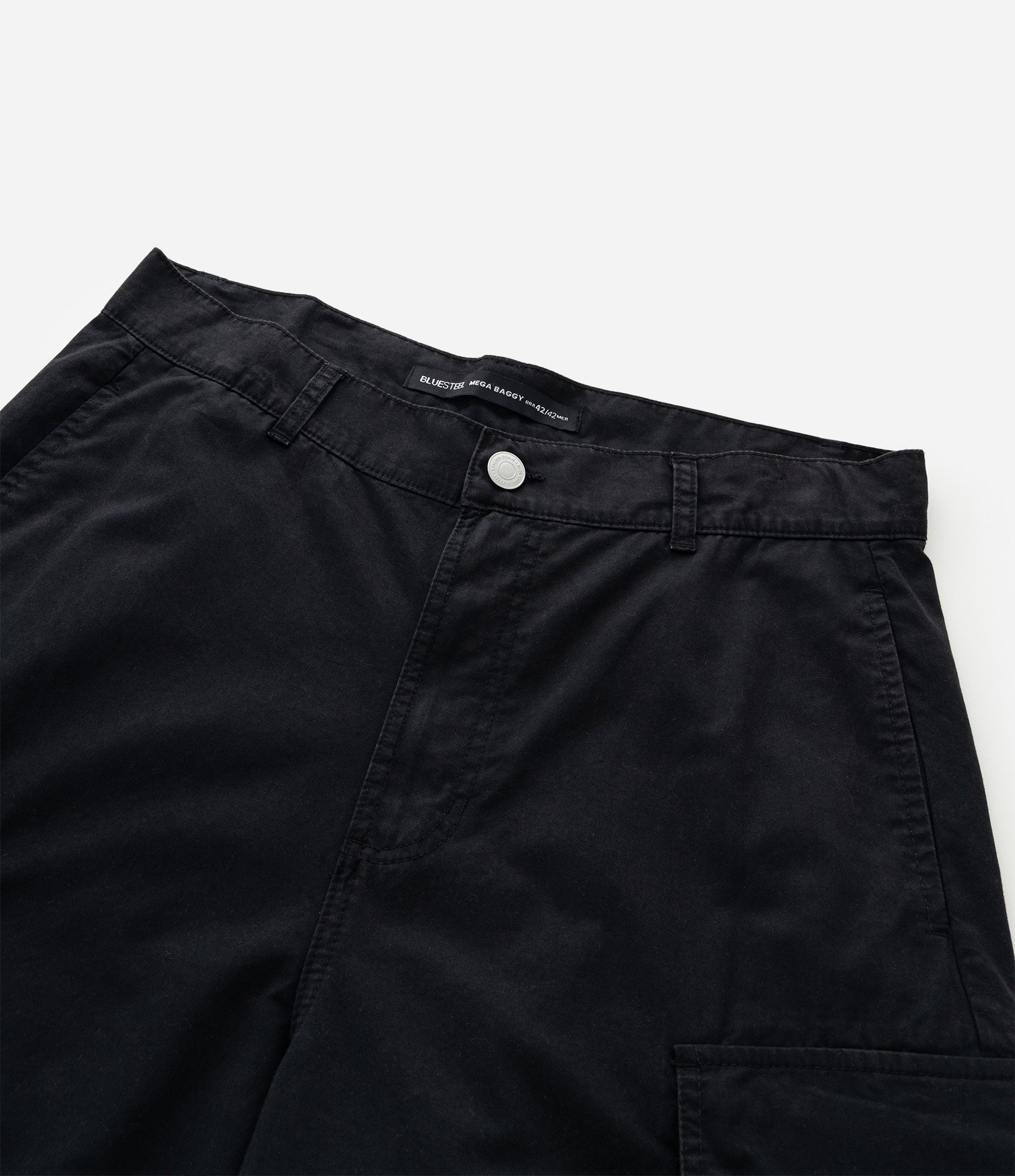 Calça Mega Baggy Lisa que Vira Bermuda Preto 11