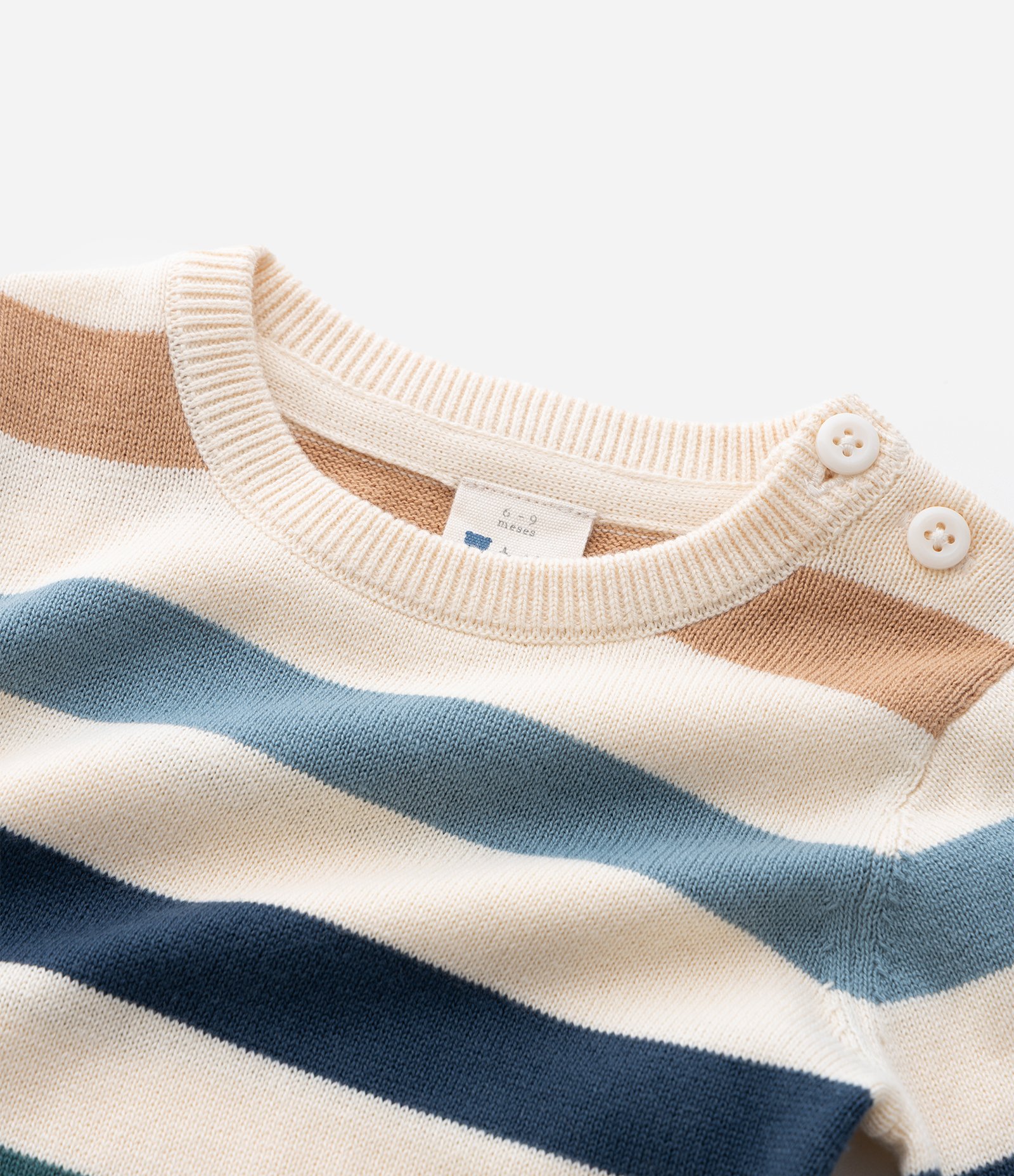 Blusão em Tricô Infantil com Estampa Listrada - Tam 0 A 18 meses Multicores 7