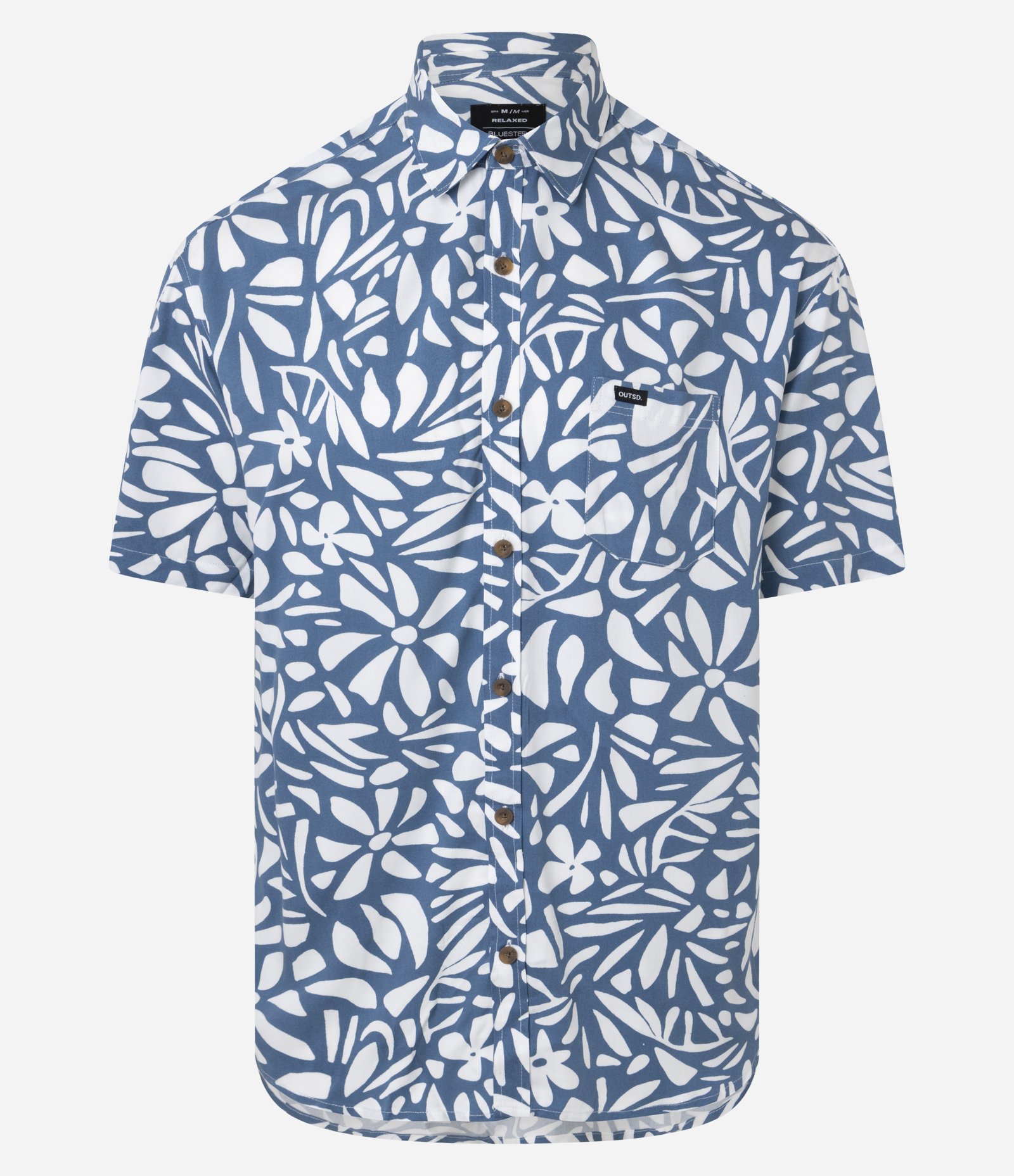Camisa Relaxed em Viscose com Estampa Floral Azul 2