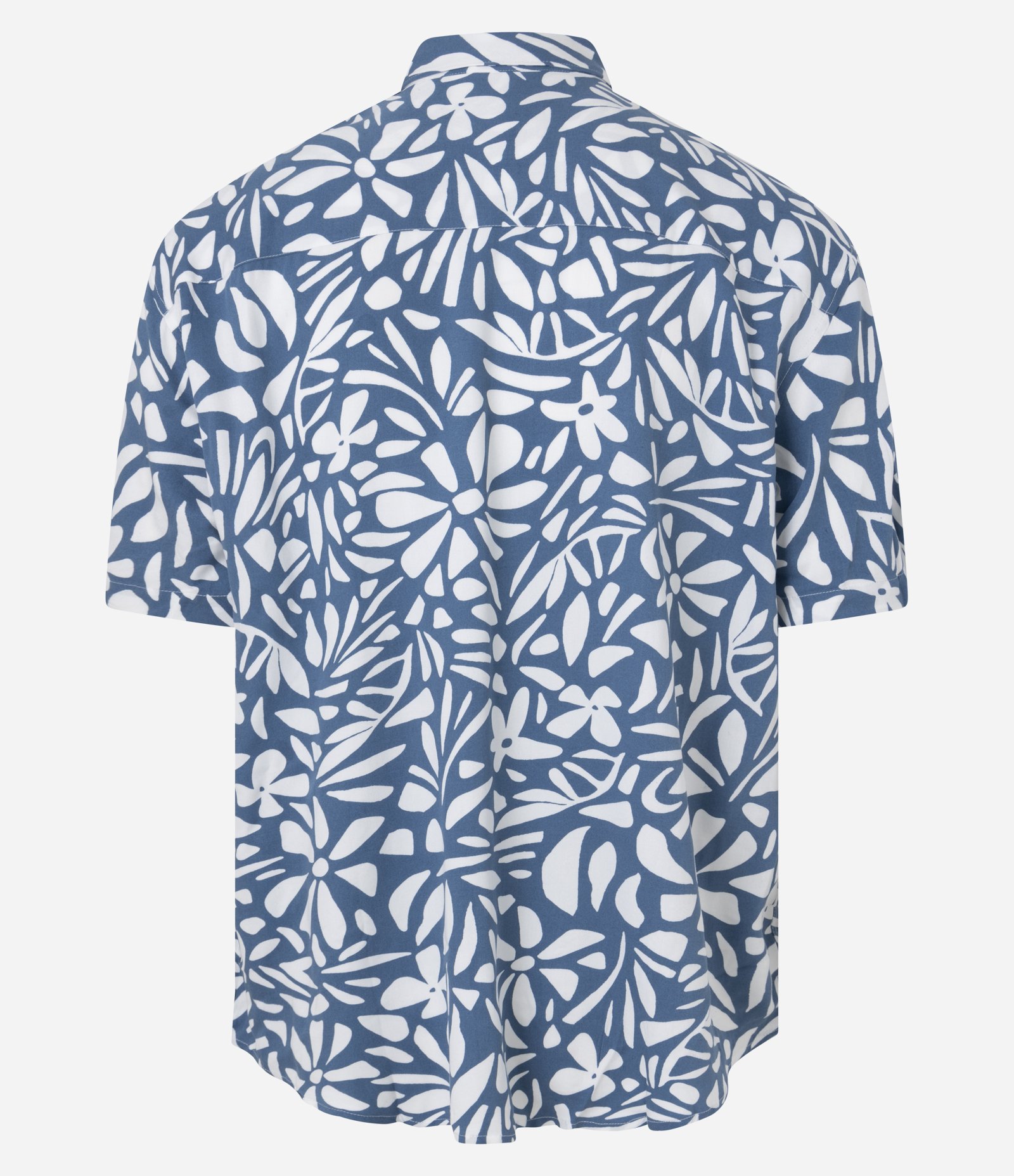 Camisa Relaxed em Viscose com Estampa Floral Azul 3