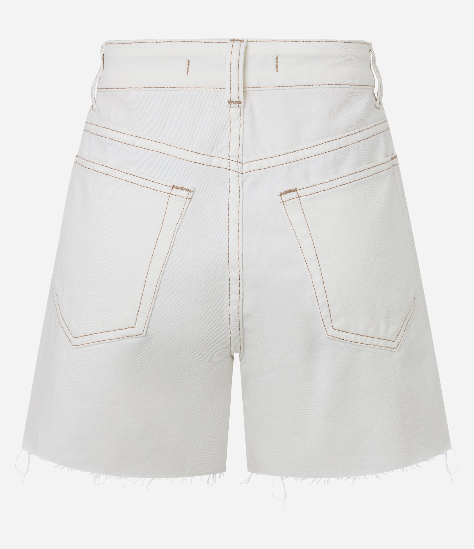 Bermuda Mom Cintura Média em Sarja com Detalhe Bordado Off White 7