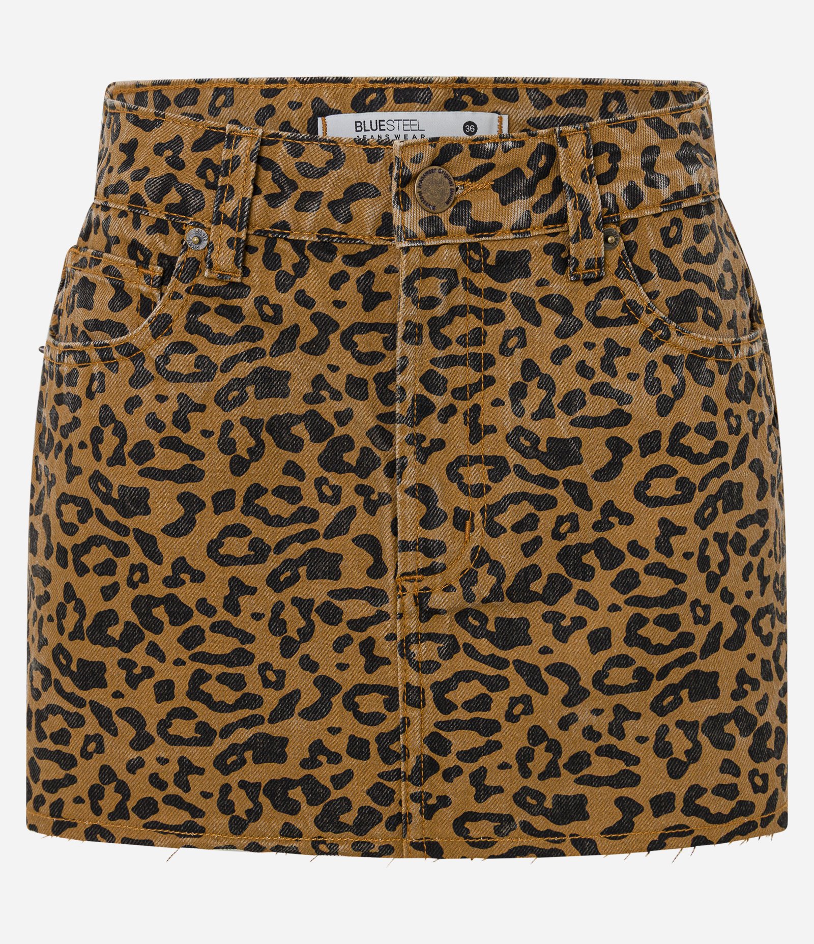 Short Saia em Sarja com Estampa de Onça Marrom 5