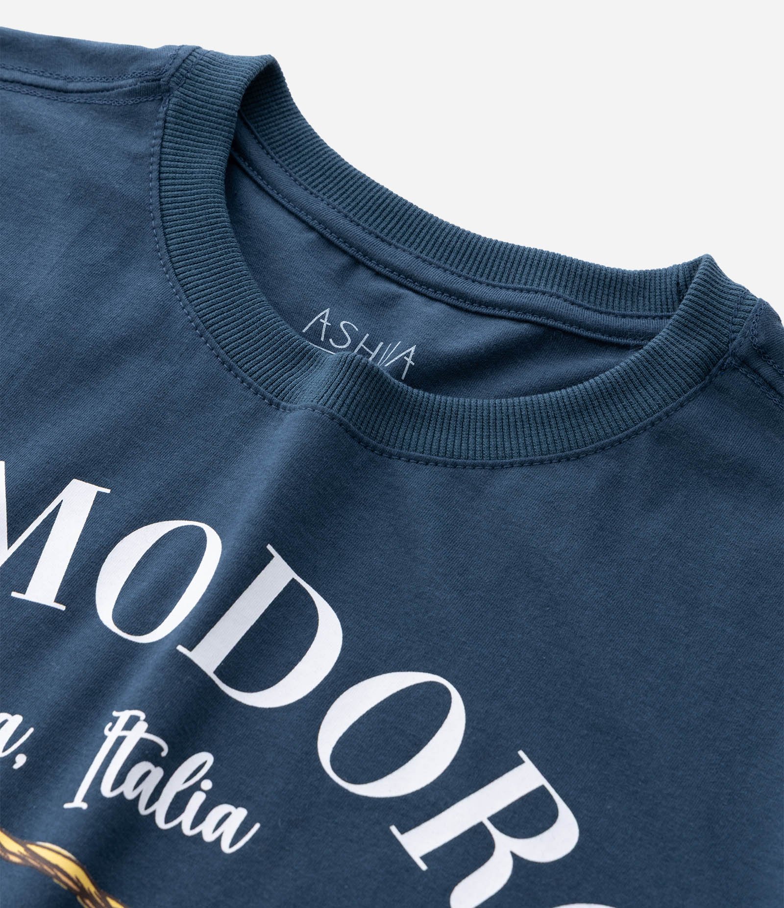 Camiseta em Algodão com Estampa Tomates “Pomodoro” Curve & Plus Size Azul 4